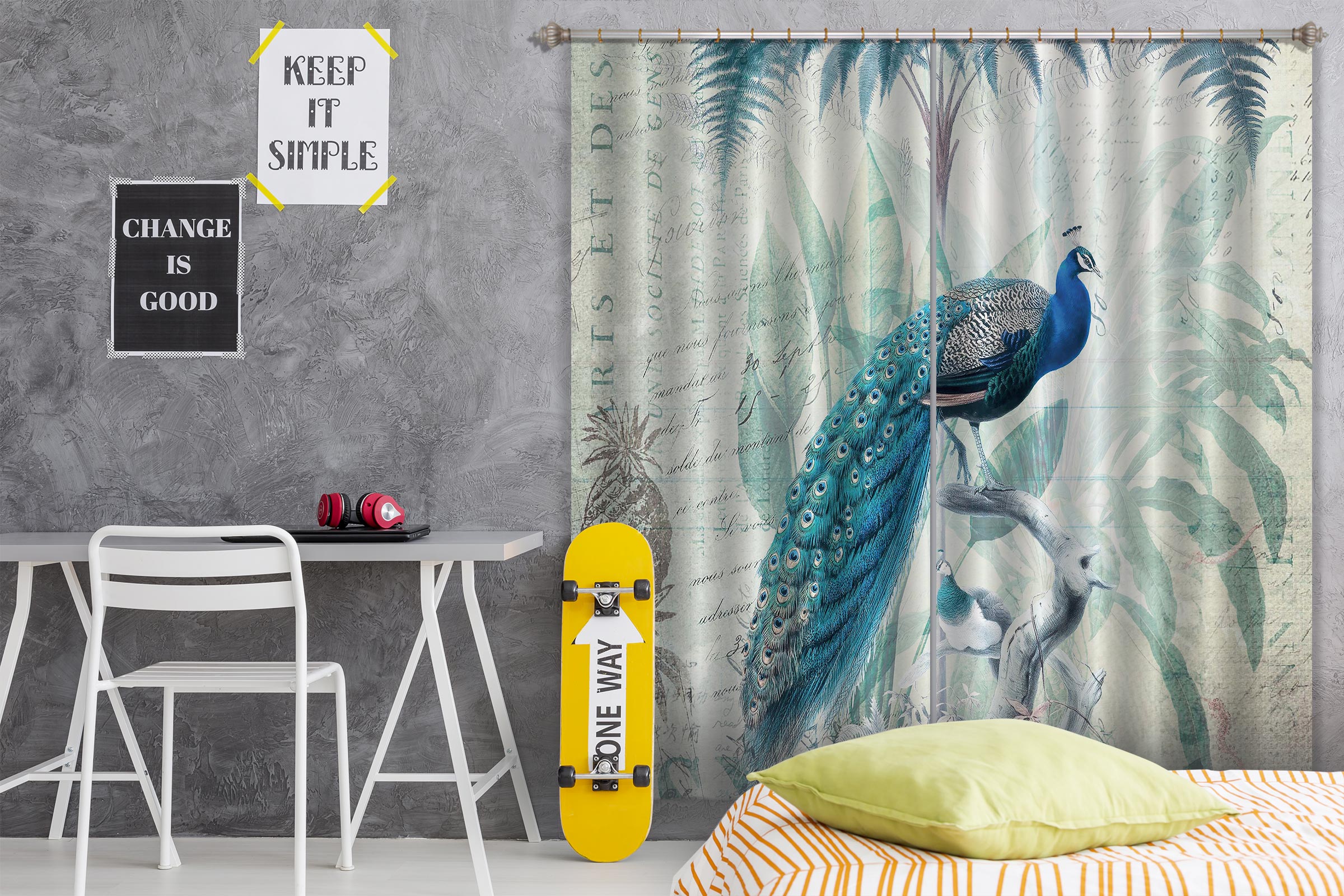 3D Peacock Tree 006 Andrea haase Curtain Curtains Drapes