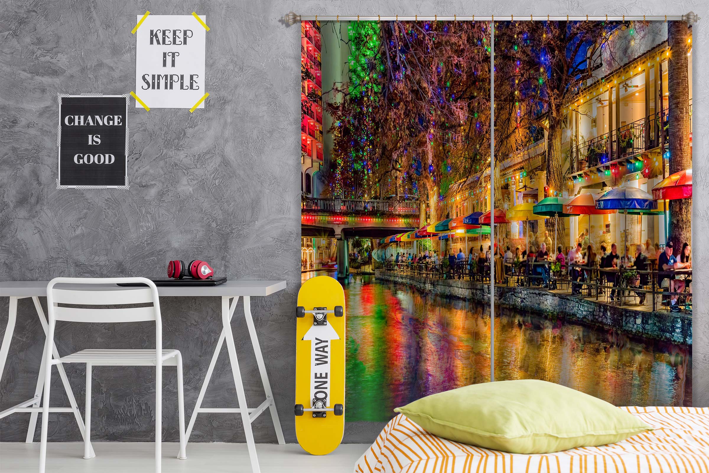 3D Colorful Lights Night 5348 Beth Sheridan Curtain Curtains Drapes