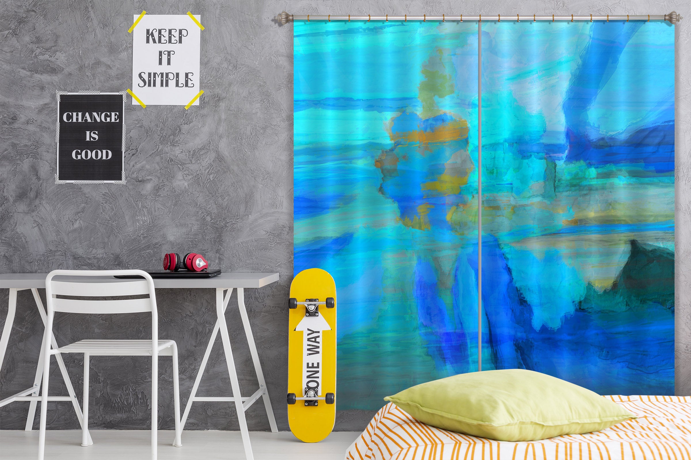 3D Blue Sea 051 Michael Tienhaara Curtain Curtains Drapes