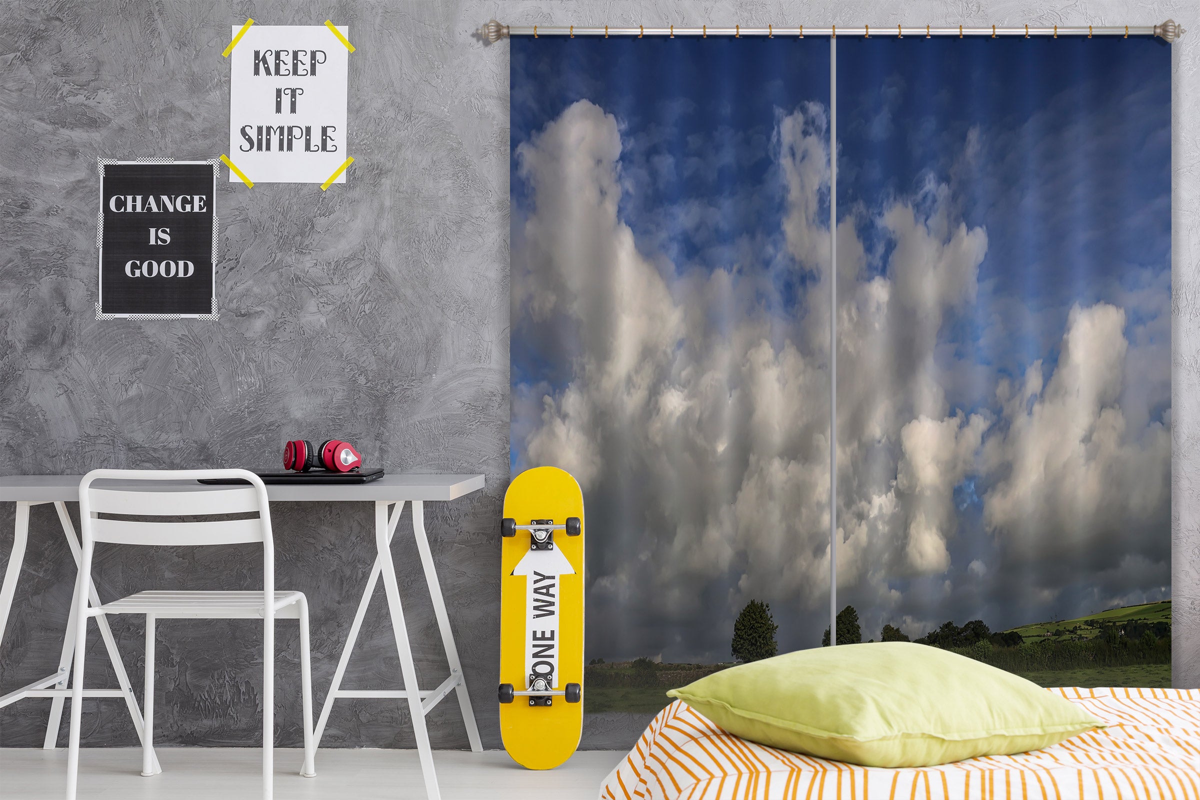 3D Tree Clouds 007 Jerry LoFaro Curtain Curtains Drapes