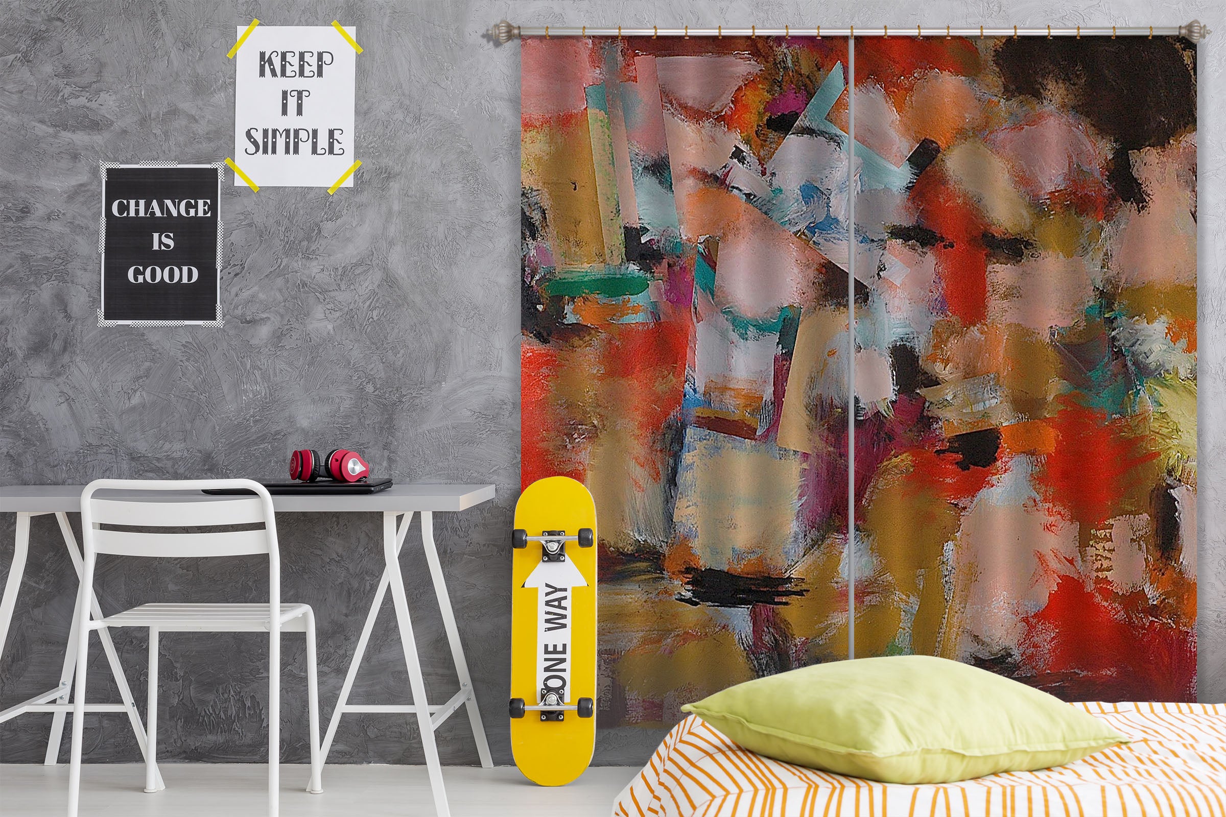 3D Color Graffiti 144 Allan P. Friedlander Curtain Curtains Drapes