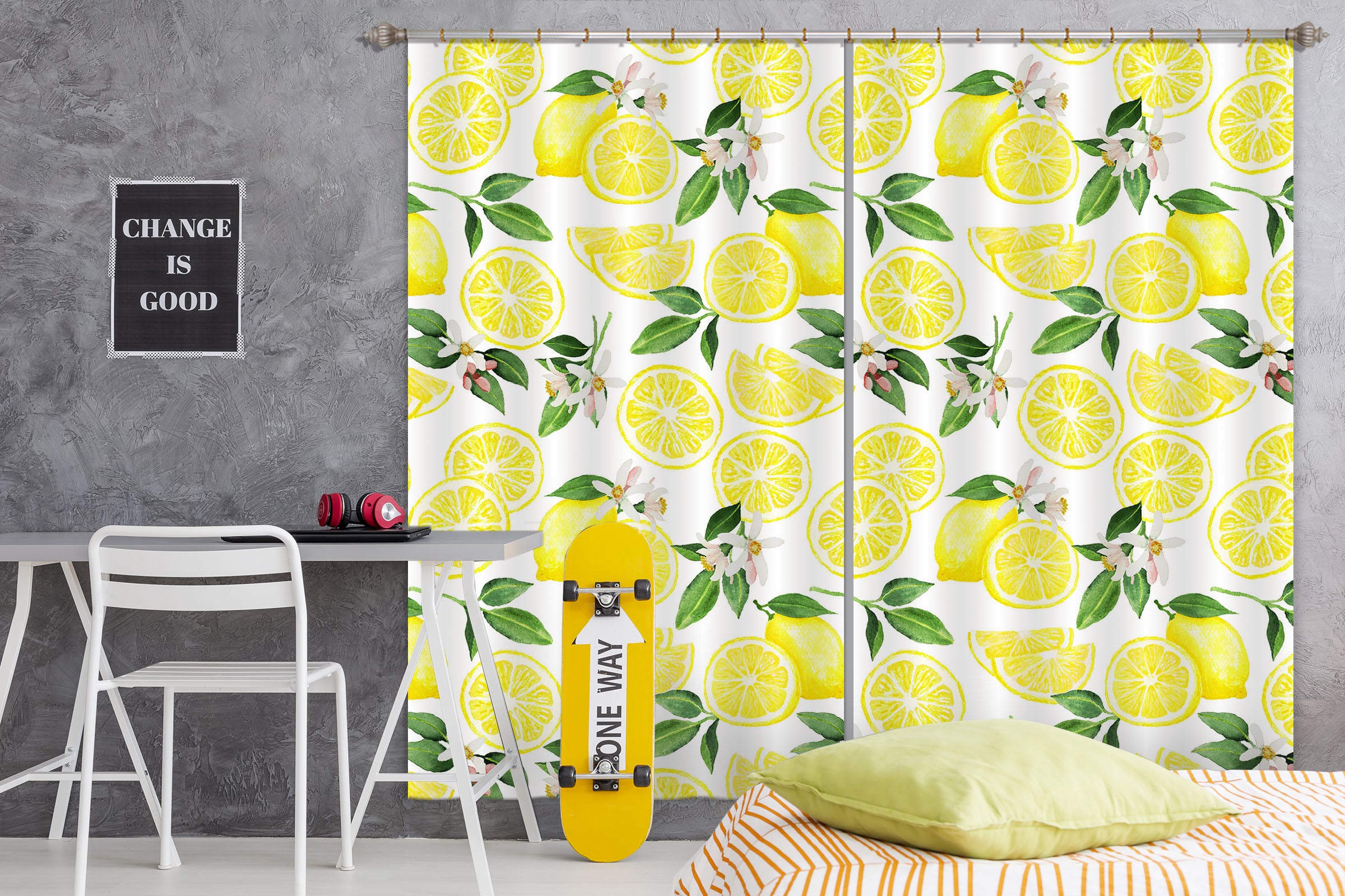 3D Lemon Blossom 217 Uta Naumann Curtain Curtains Drapes
