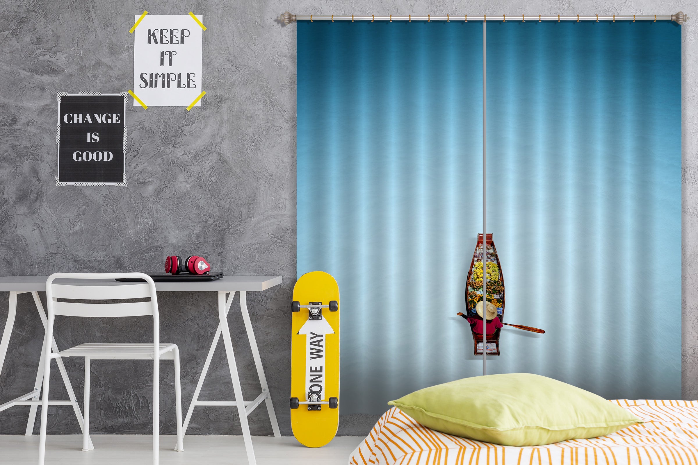3D Boat In Water 074 Marco Carmassi Curtain Curtains Drapes