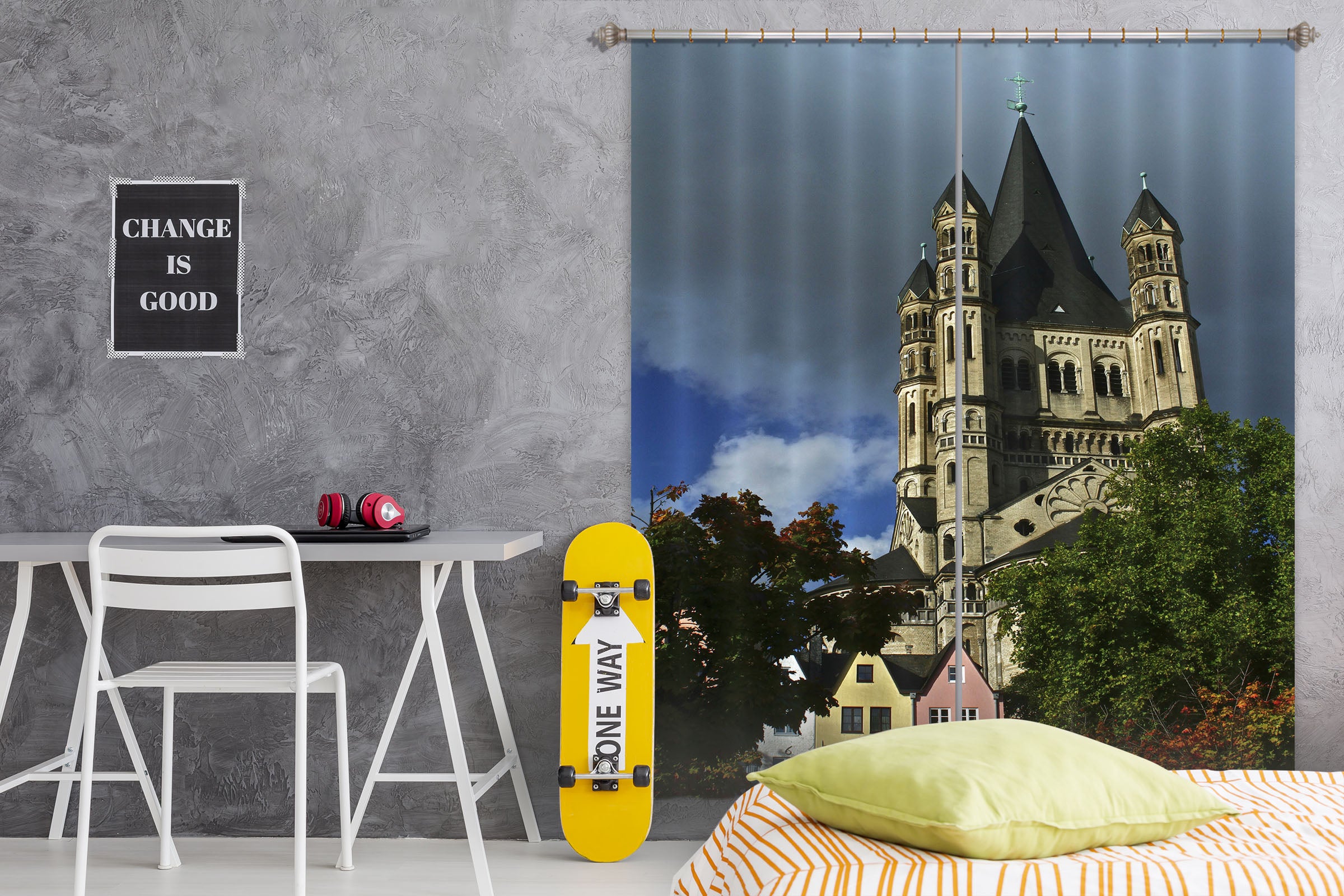 3D Hilltop Castle 053 Kathy Barefield Curtain Curtains Drapes