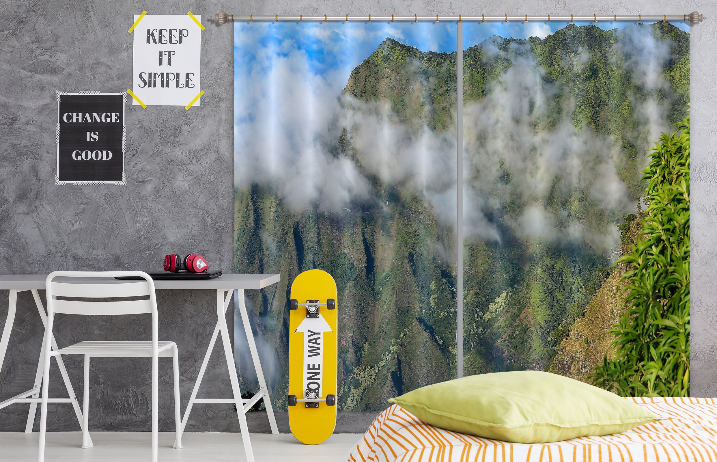 3D Mountain Rock 11173 Kathy Barefield Curtain Curtains Drapes