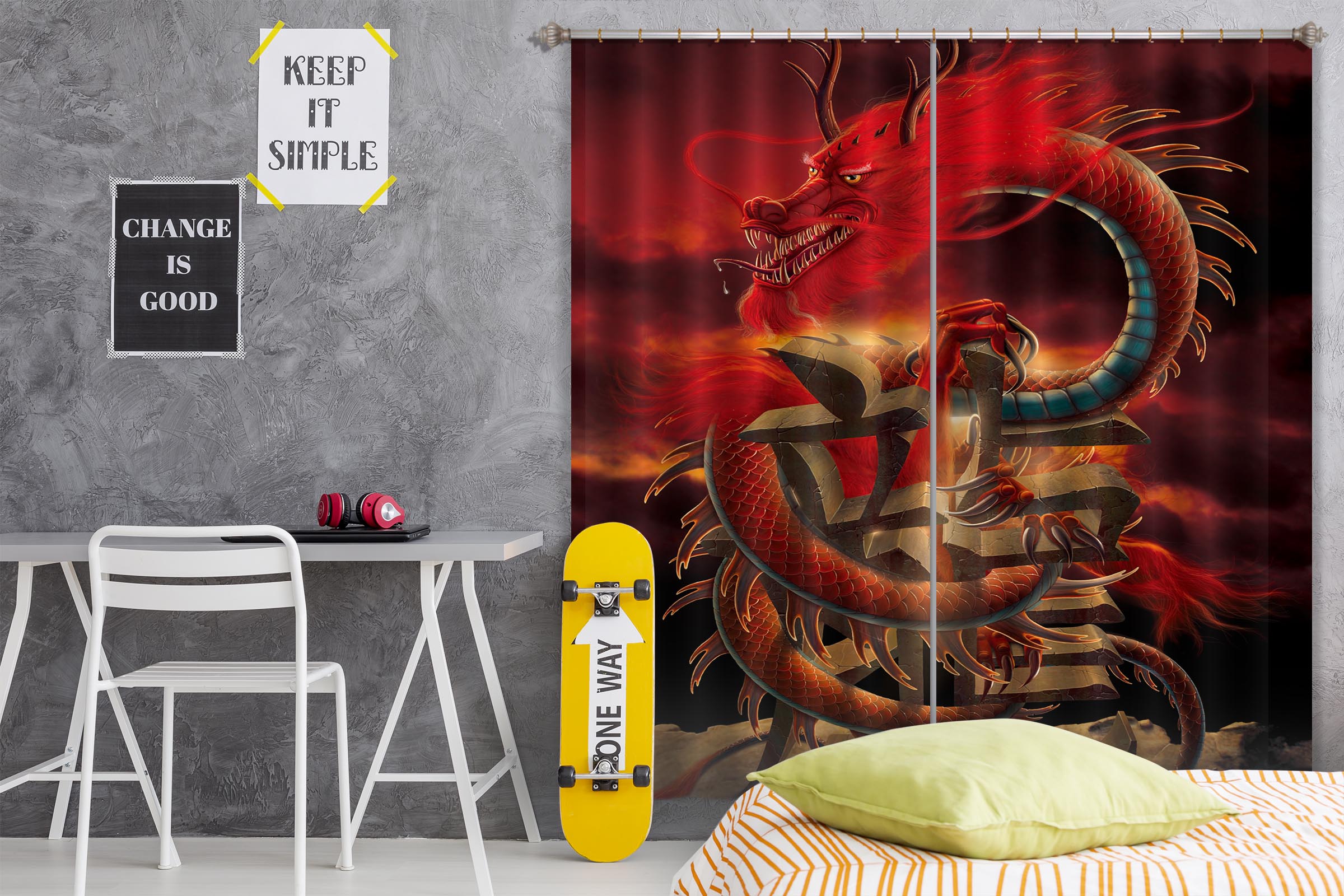 3D Chinese Dragon Def 022 Vincent Hie Curtain Curtains Drapes