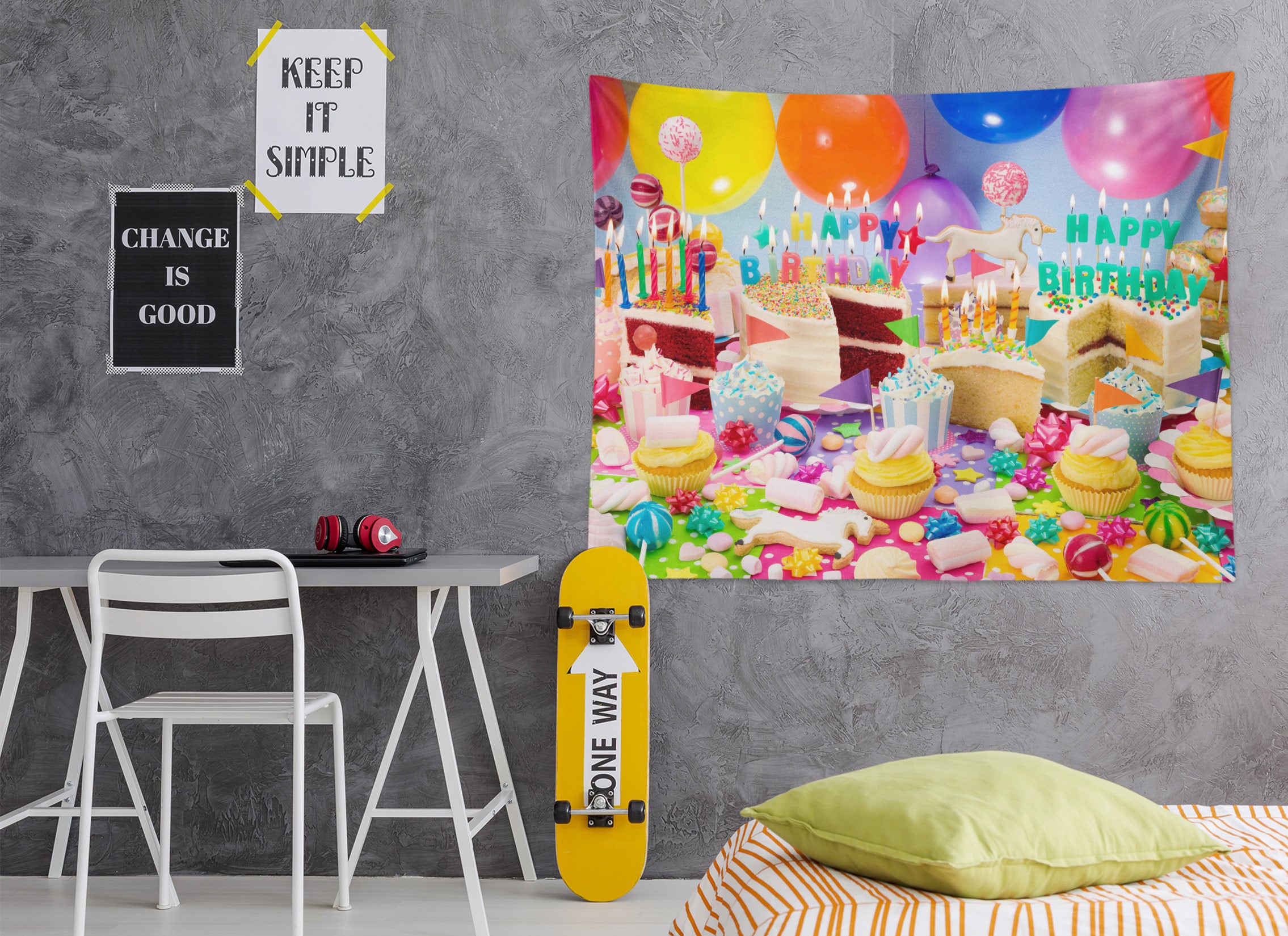 3D Colorful Balloon Cake 11680 Assaf Frank Tapestry Hanging Cloth Hang