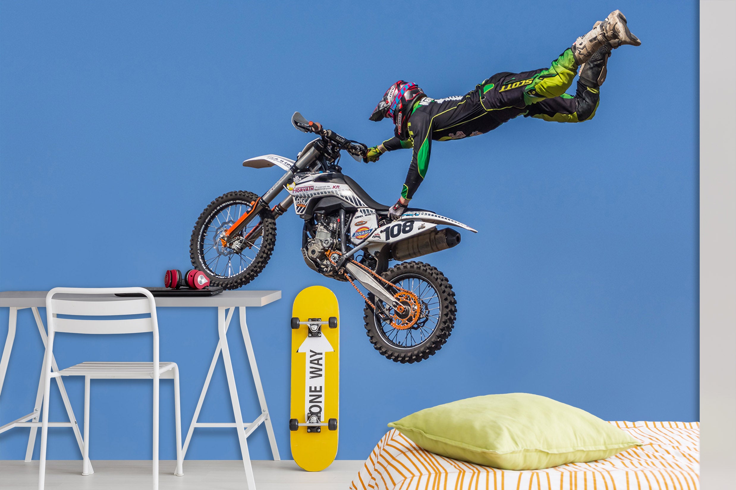 3D Motorcycle Fly 122 Vehicle Wall Murals