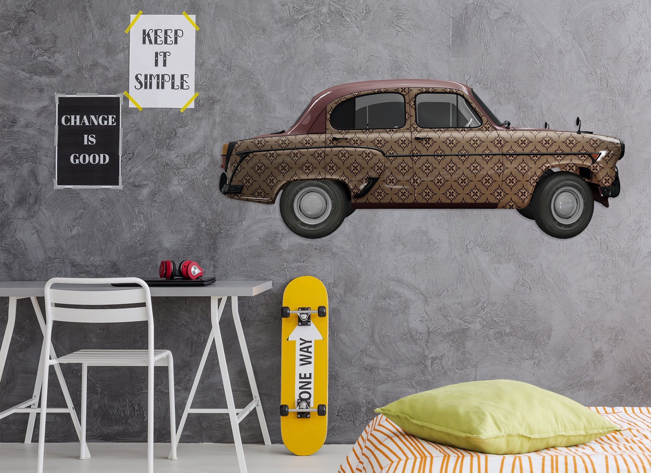 3D Muddy Classic Car 274 Vehicles Wallpaper AJ Wallpaper 