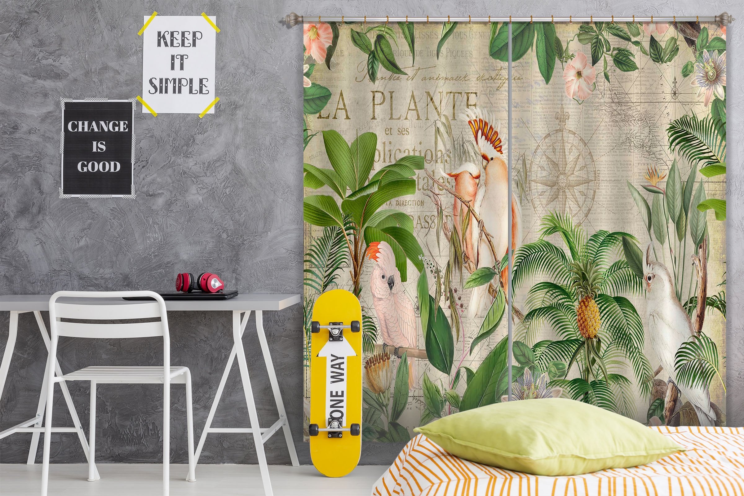 3D Bird Forest 084 Andrea haase Curtain Curtains Drapes Wallpaper AJ Wallpaper 