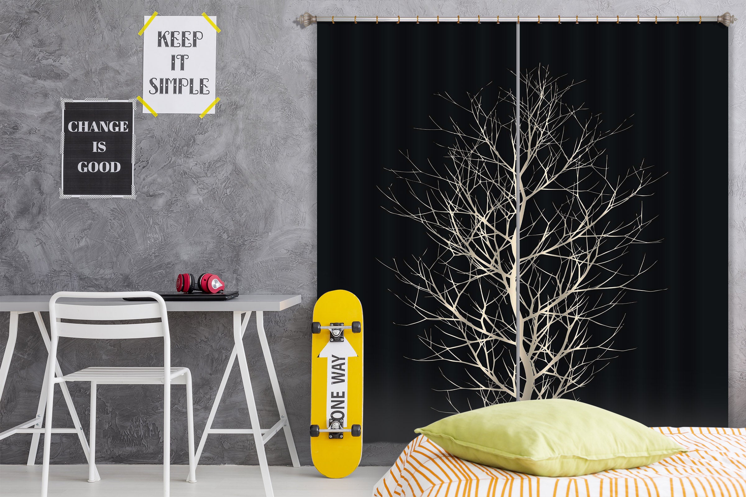 3D The White Tree 062 Boris Draschoff Curtain Curtains Drapes