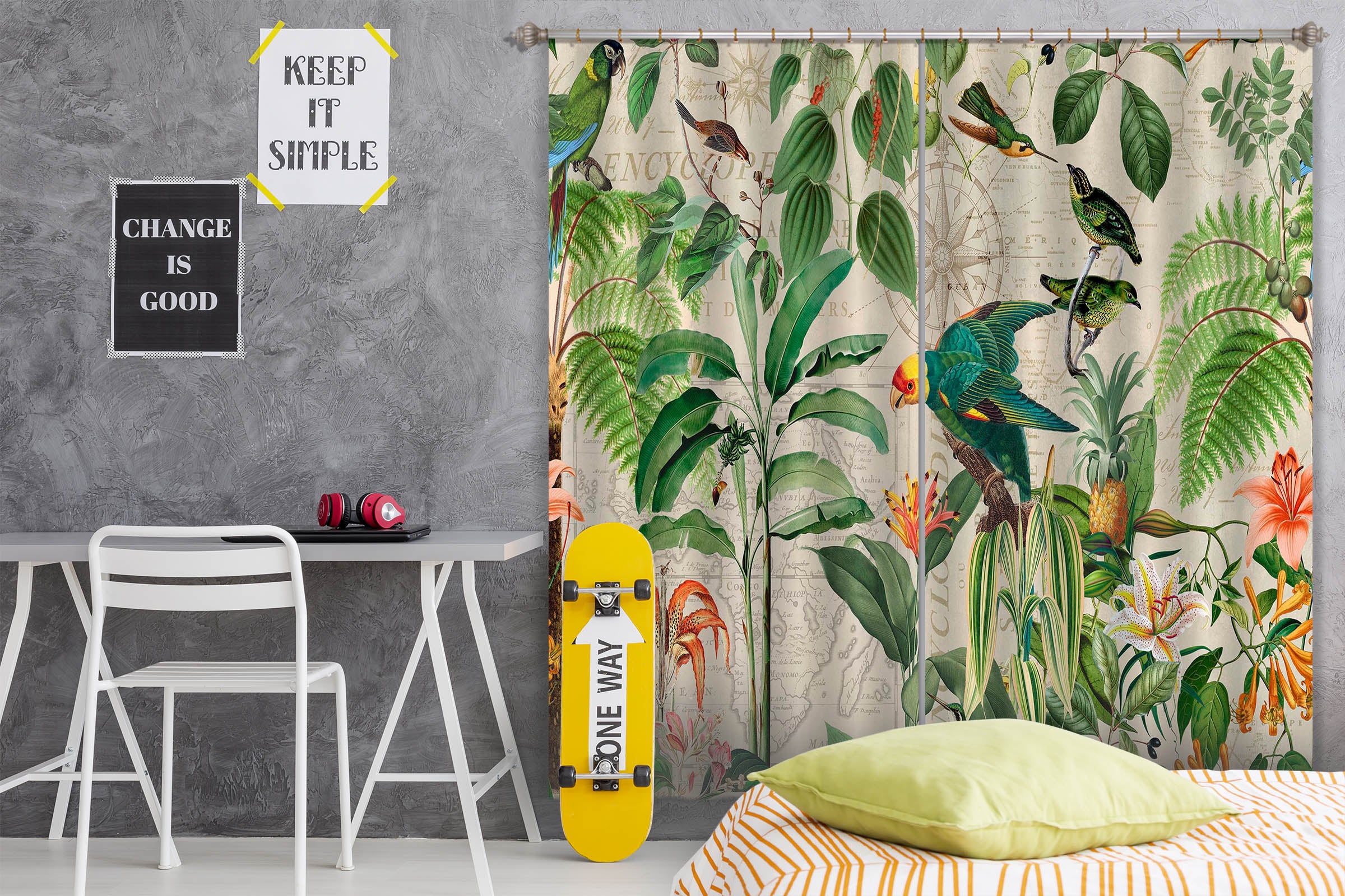3D Kingdom Of Birds 073 Andrea haase Curtain Curtains Drapes
