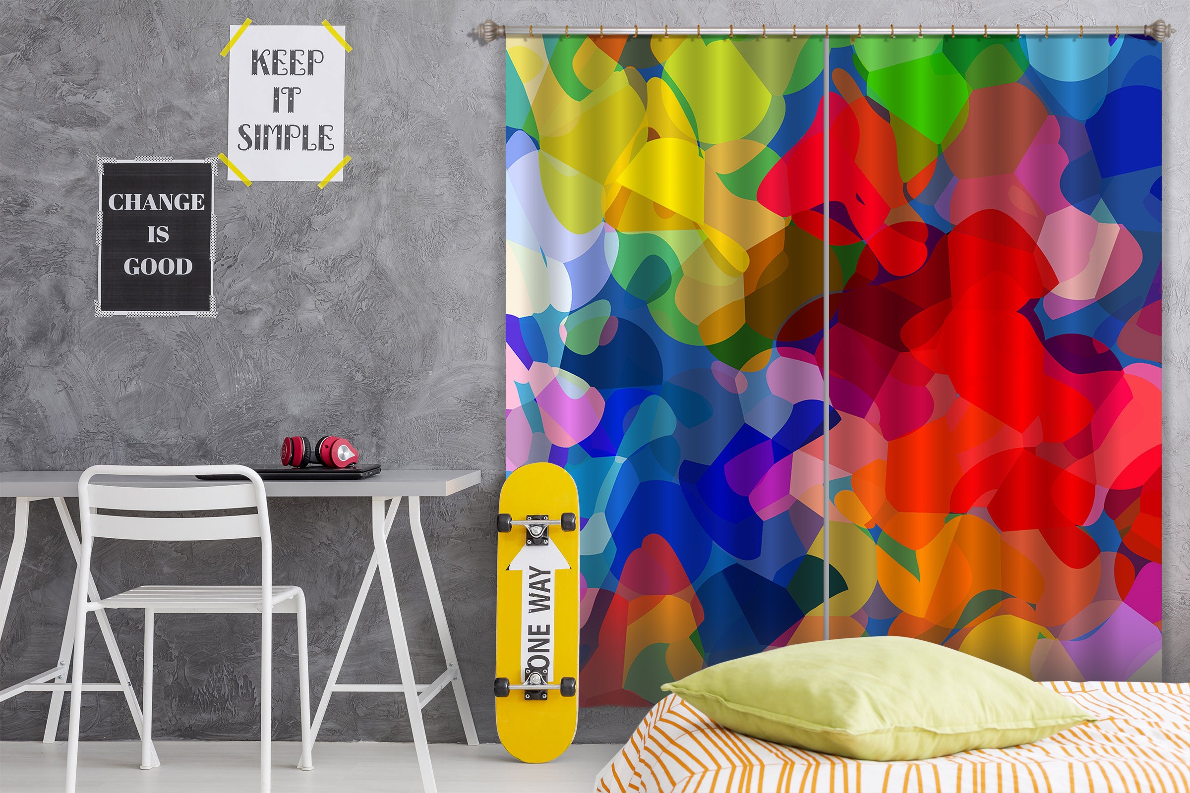 3D Colorful Graffiti 039 Shandra Smith Curtain Curtains Drapes