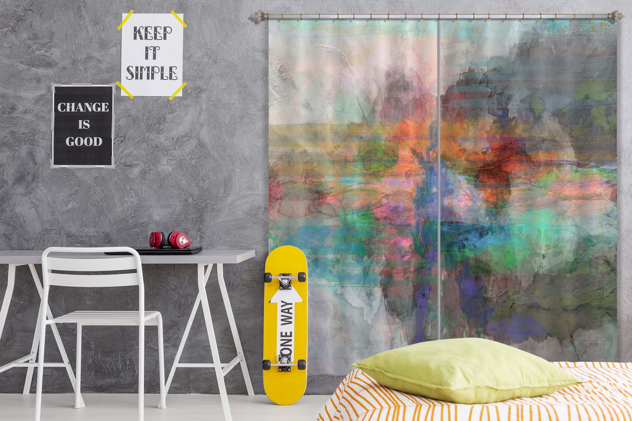 3D Color Graffiti 239 Michael Tienhaara Curtain Curtains Drapes