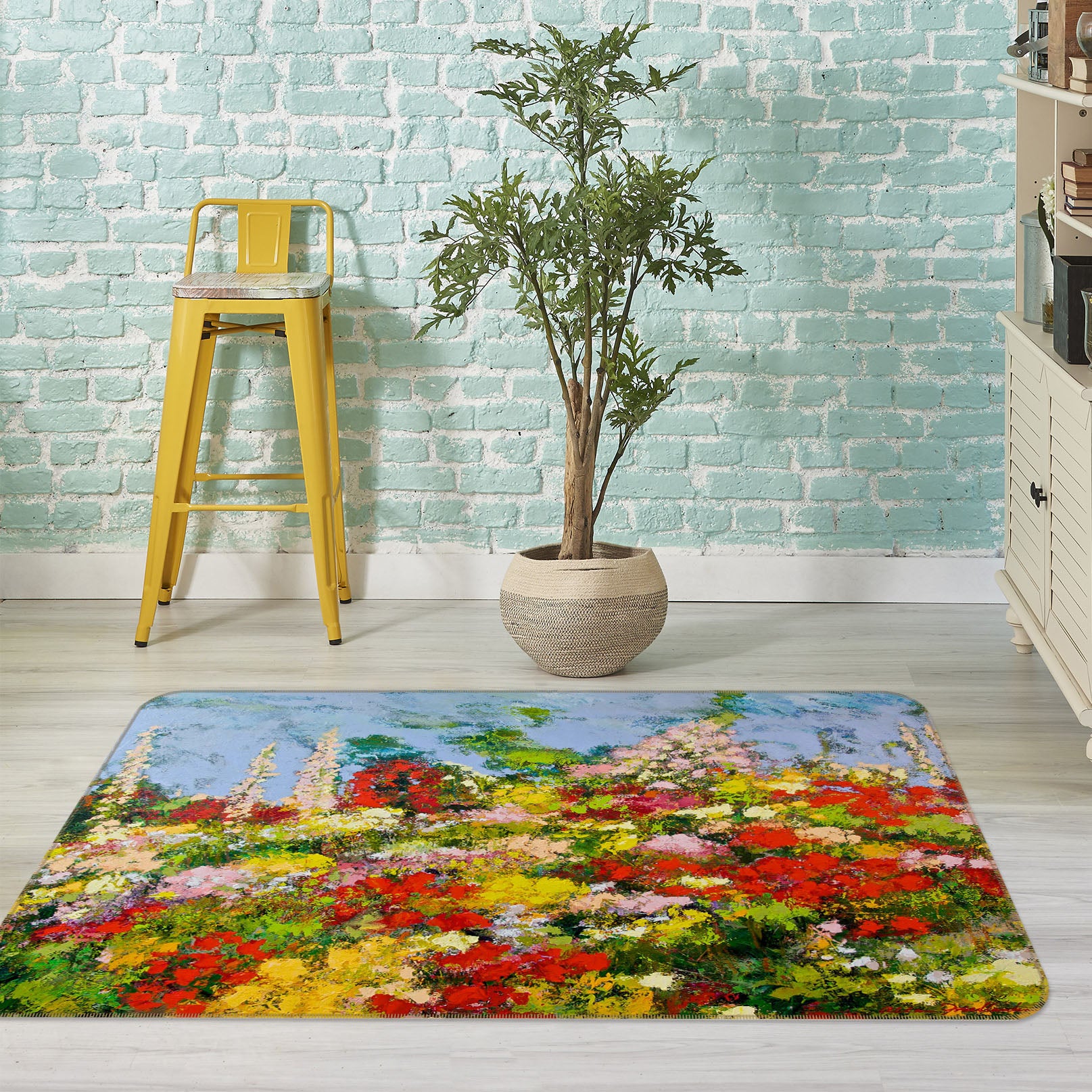 3D Colorful Garden 1062 Allan P. Friedlander Rug Non Slip Rug Mat