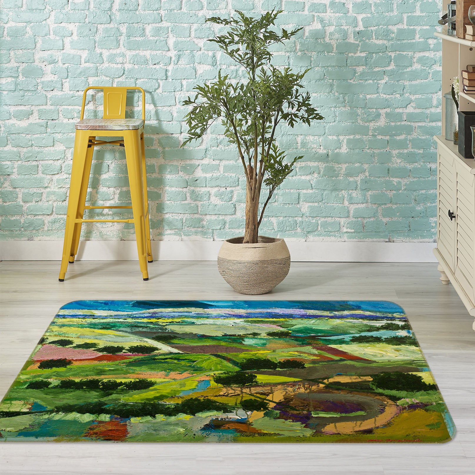 3D Painted Valley 1053 Allan P. Friedlander Rug Non Slip Rug Mat