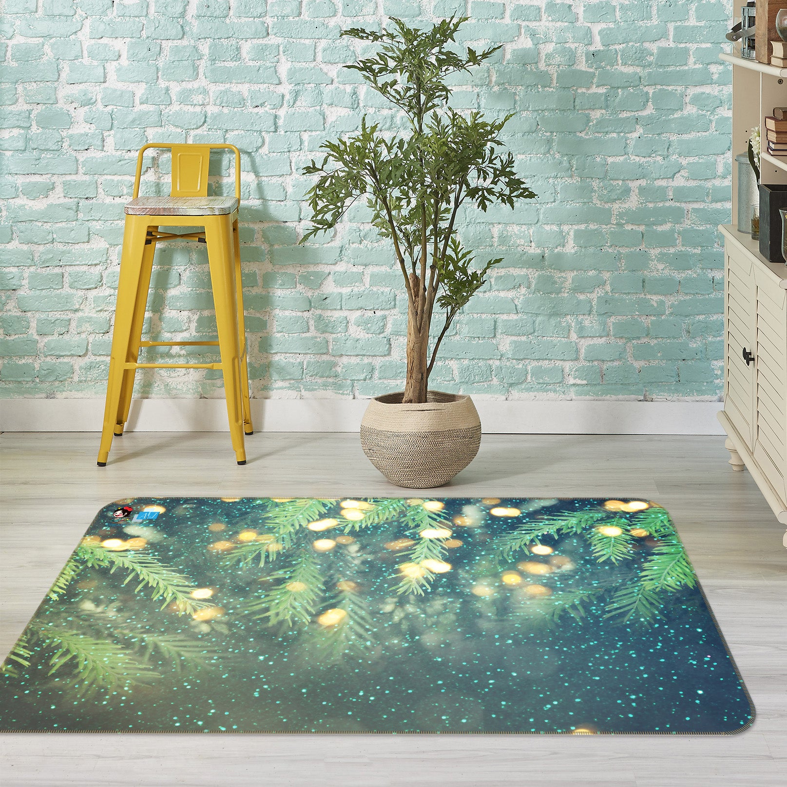 3D Branches 56222 Christmas Non Slip Rug Mat Xmas