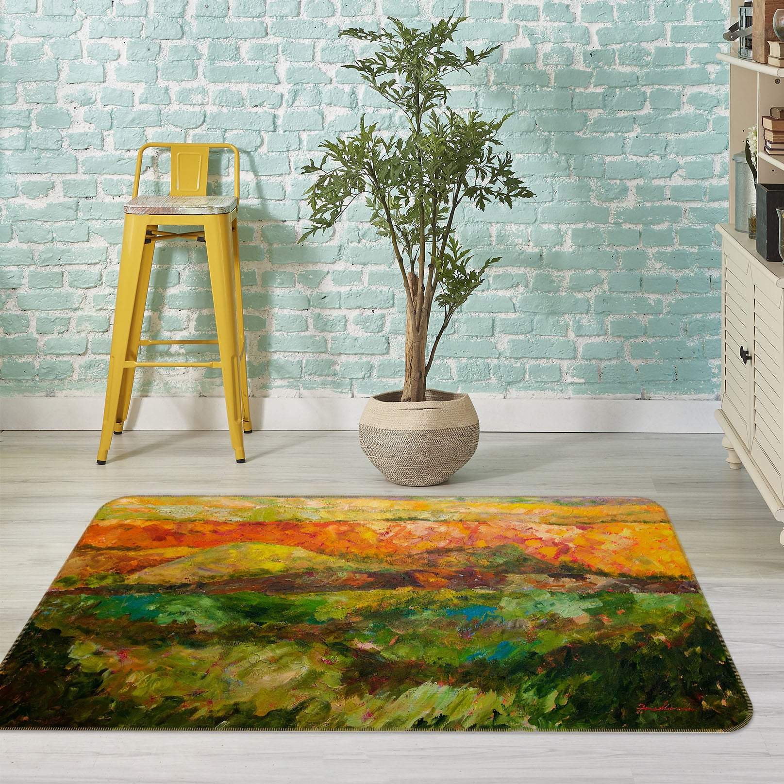 3D Grassland Plant 1018 Allan P. Friedlander Rug Non Slip Rug Mat