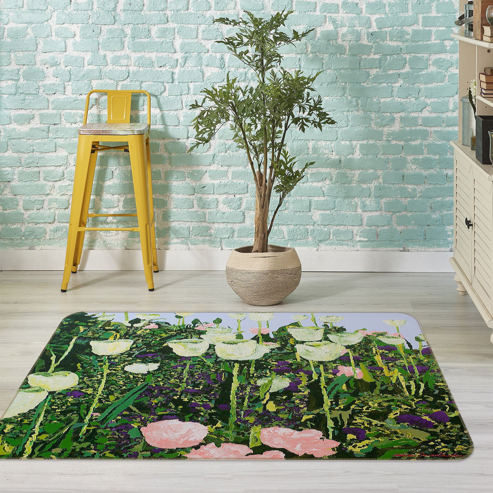 3D Summer Garden 1037 Allan P. Friedlander Rug Non Slip Rug Mat