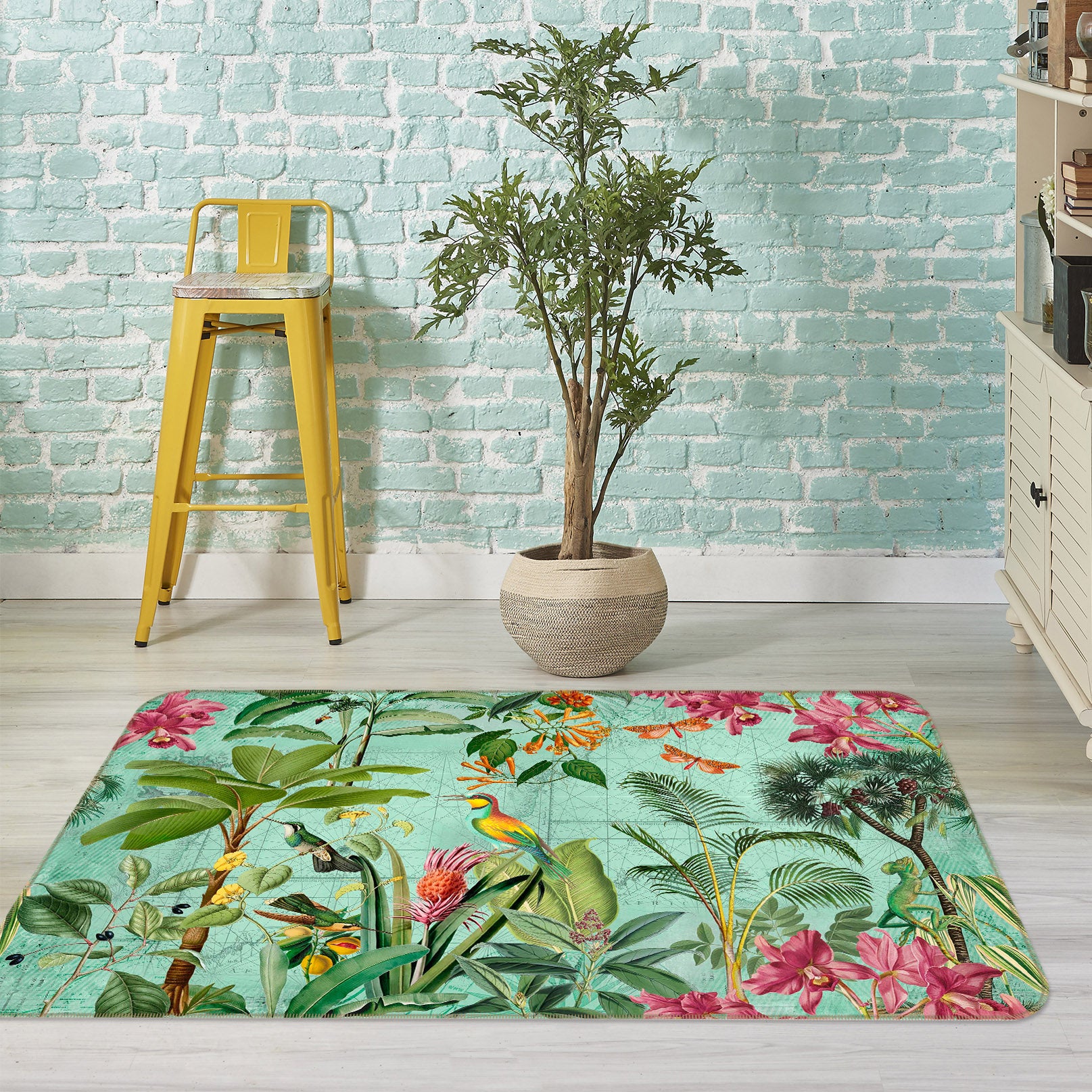 3D Forest Flowers 1023 Andrea haase Rug Non Slip Rug Mat