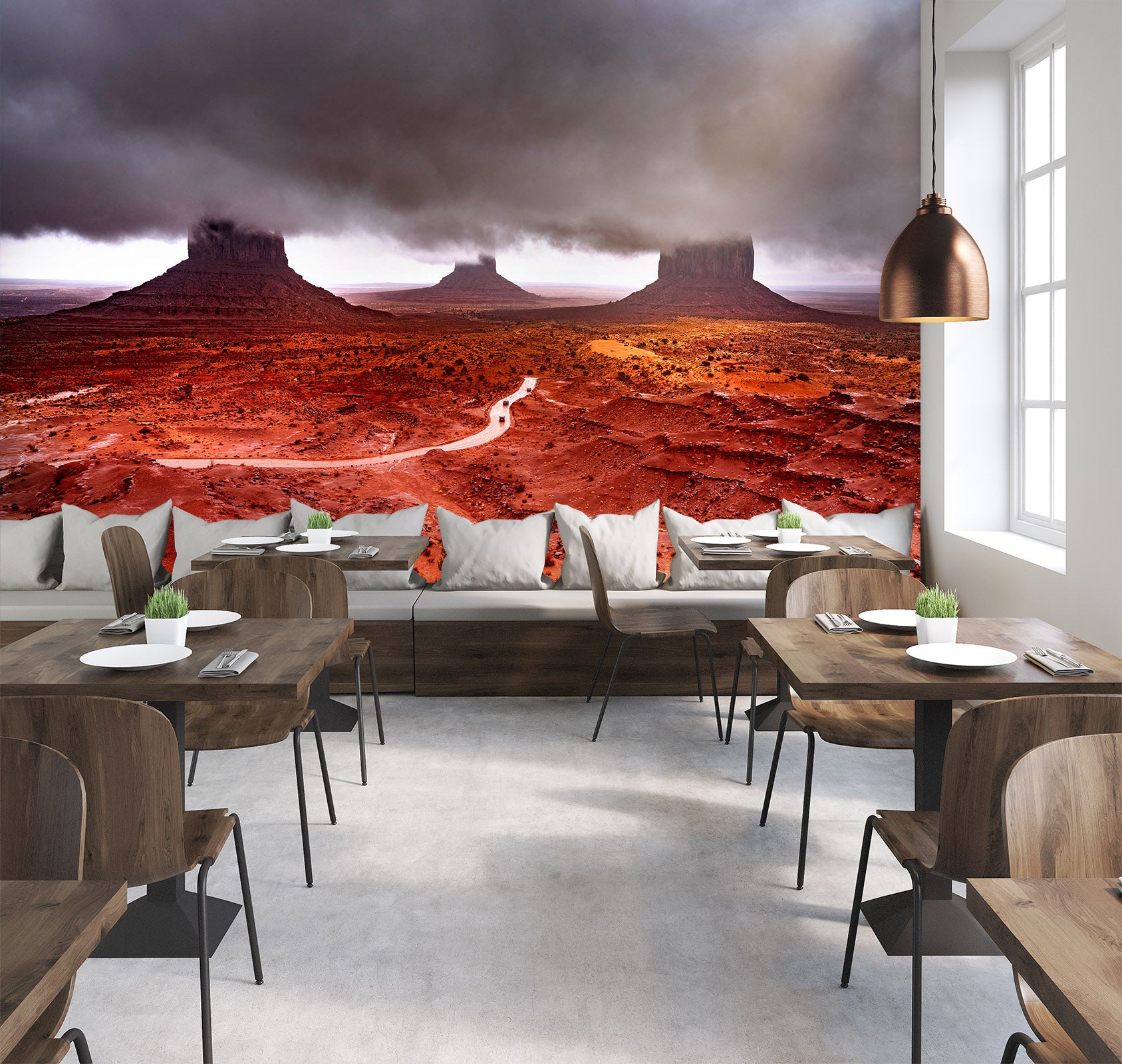 3D Red Land 1410 Marco Carmassi Wall Mural Wall Murals