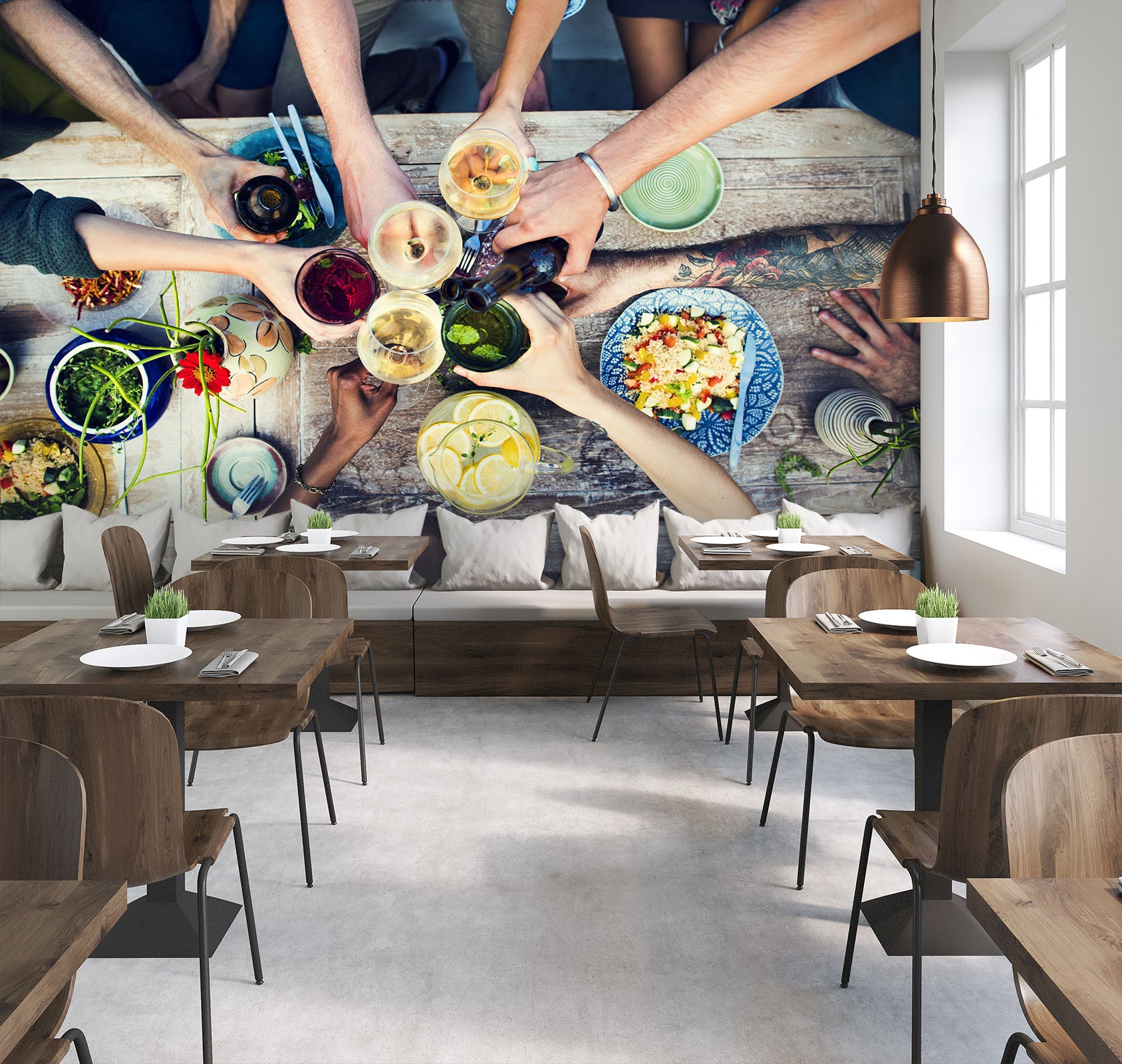 3D Happy Dinner 335 Wall Murals