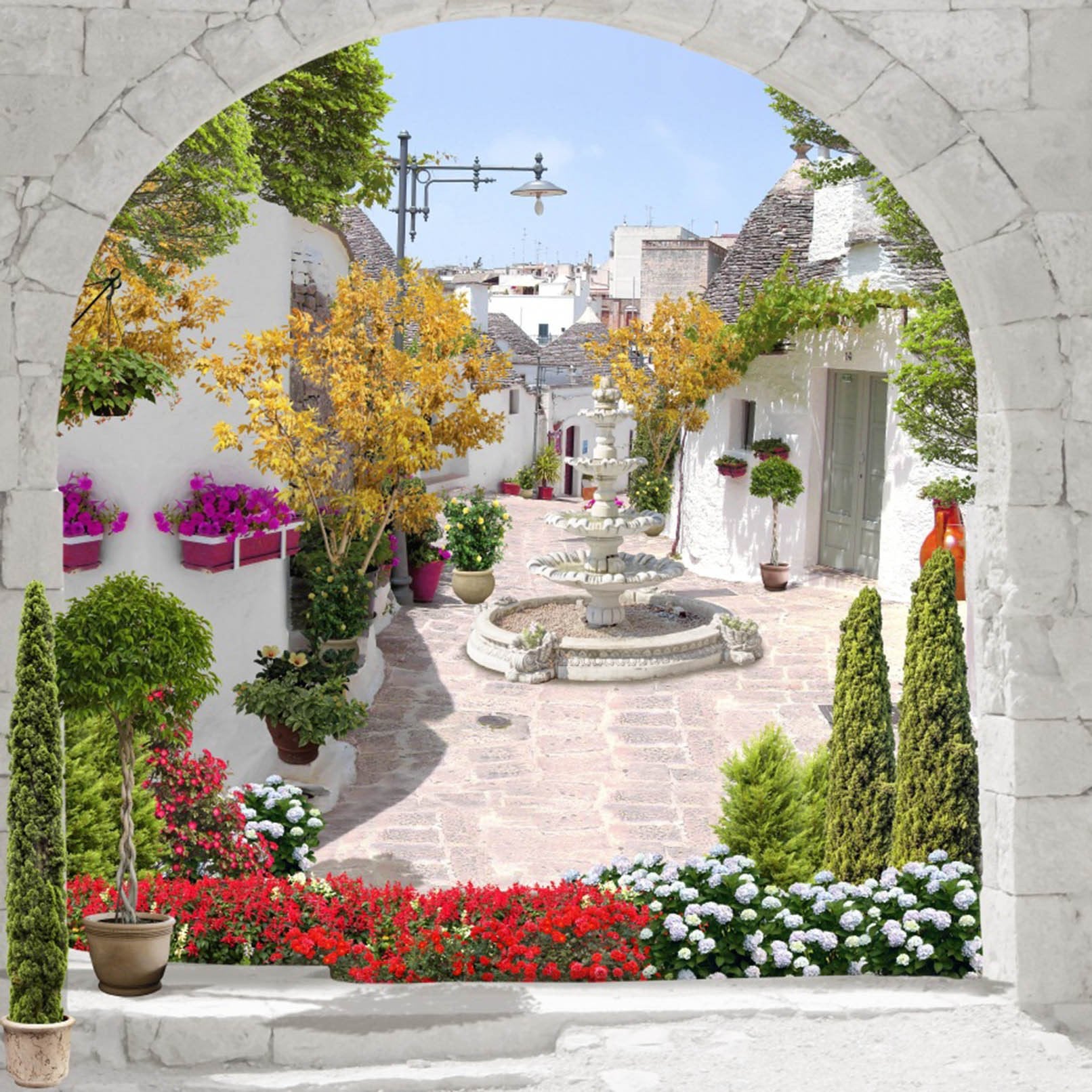 3D Arches Town Scenery 305 Garage Door Mural Wallpaper AJ Wallpaper 