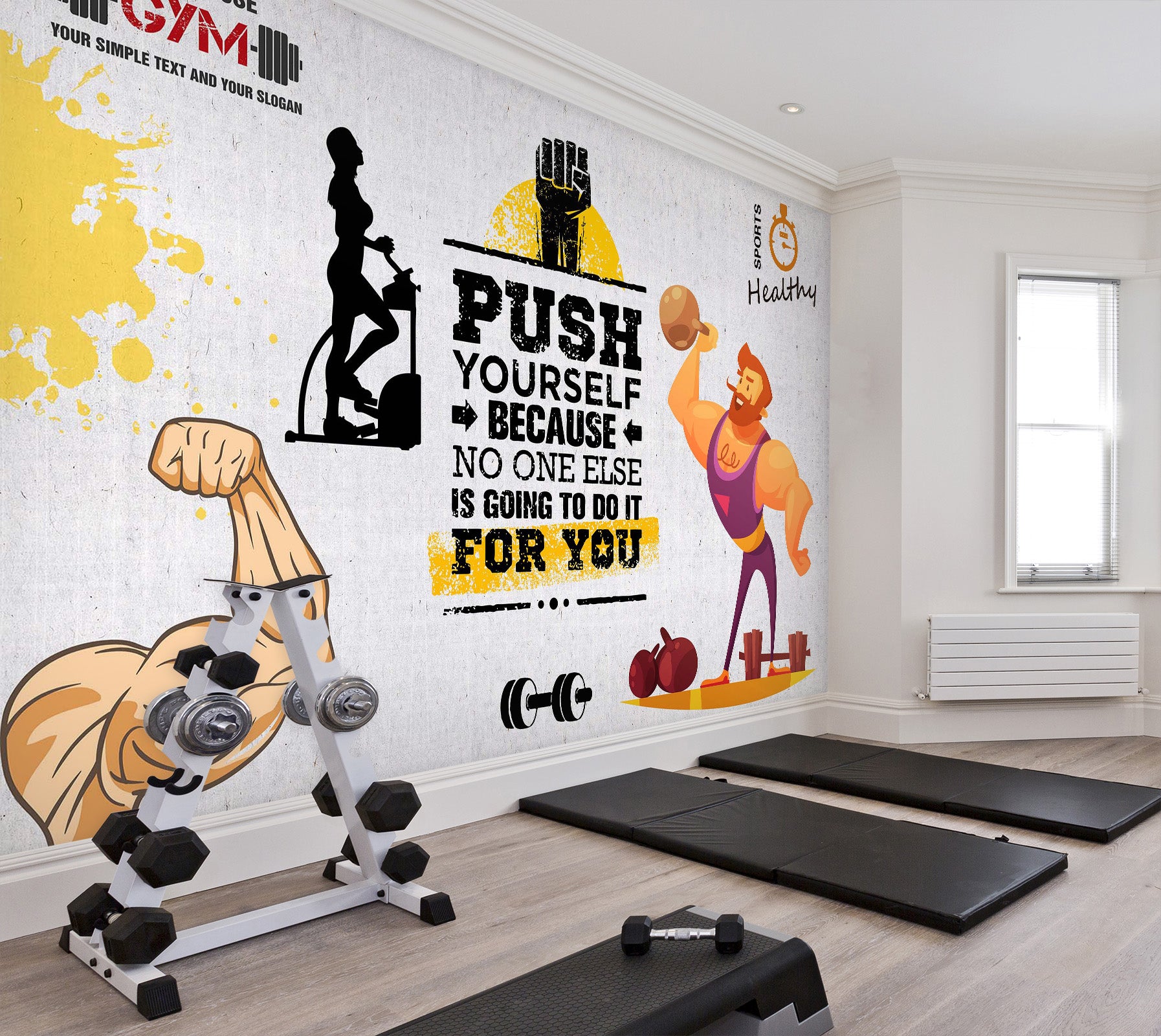 3D Fitness Equipment 049 Wall Murals Wallpaper AJ Wallpaper 2 