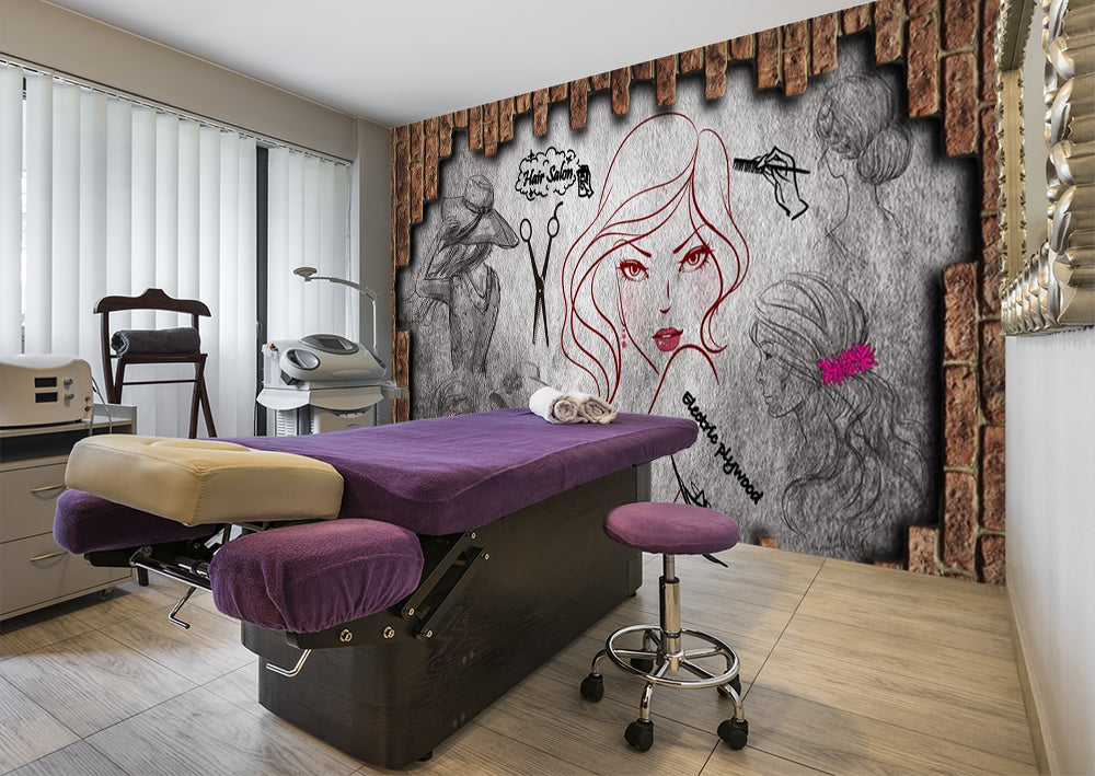 3D Red Lips Girl 1579 Wall Murals