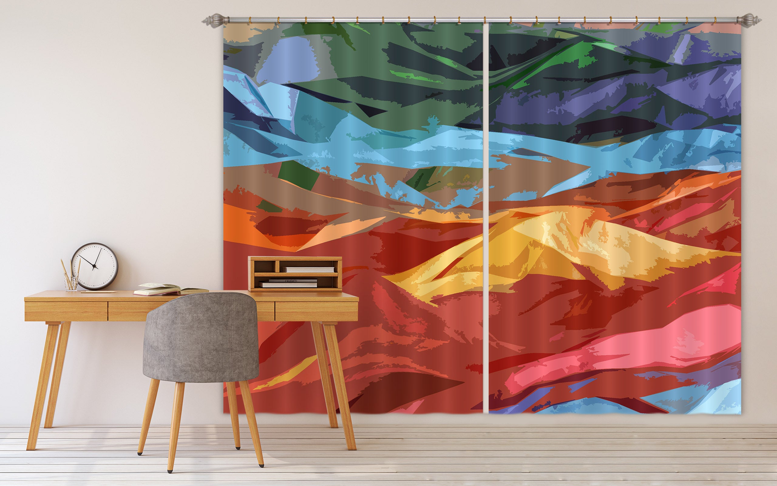 3D Colored Mountains Final 71043 Shandra Smith Curtain Curtains Drapes