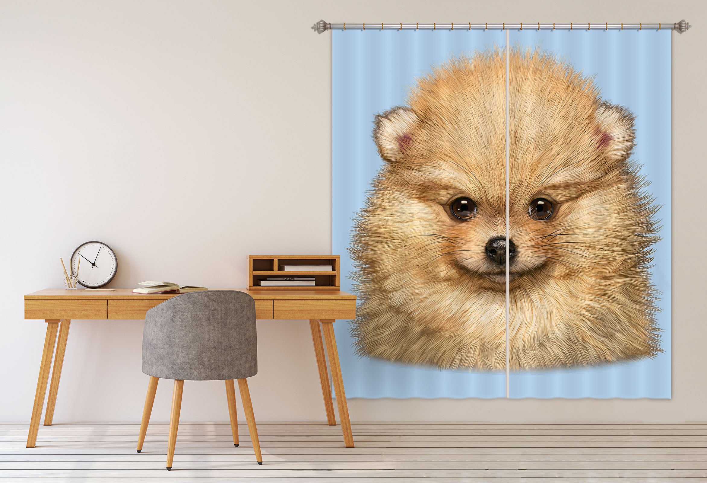 3D Cute Dog 062 Vincent Hie Curtain Curtains Drapes