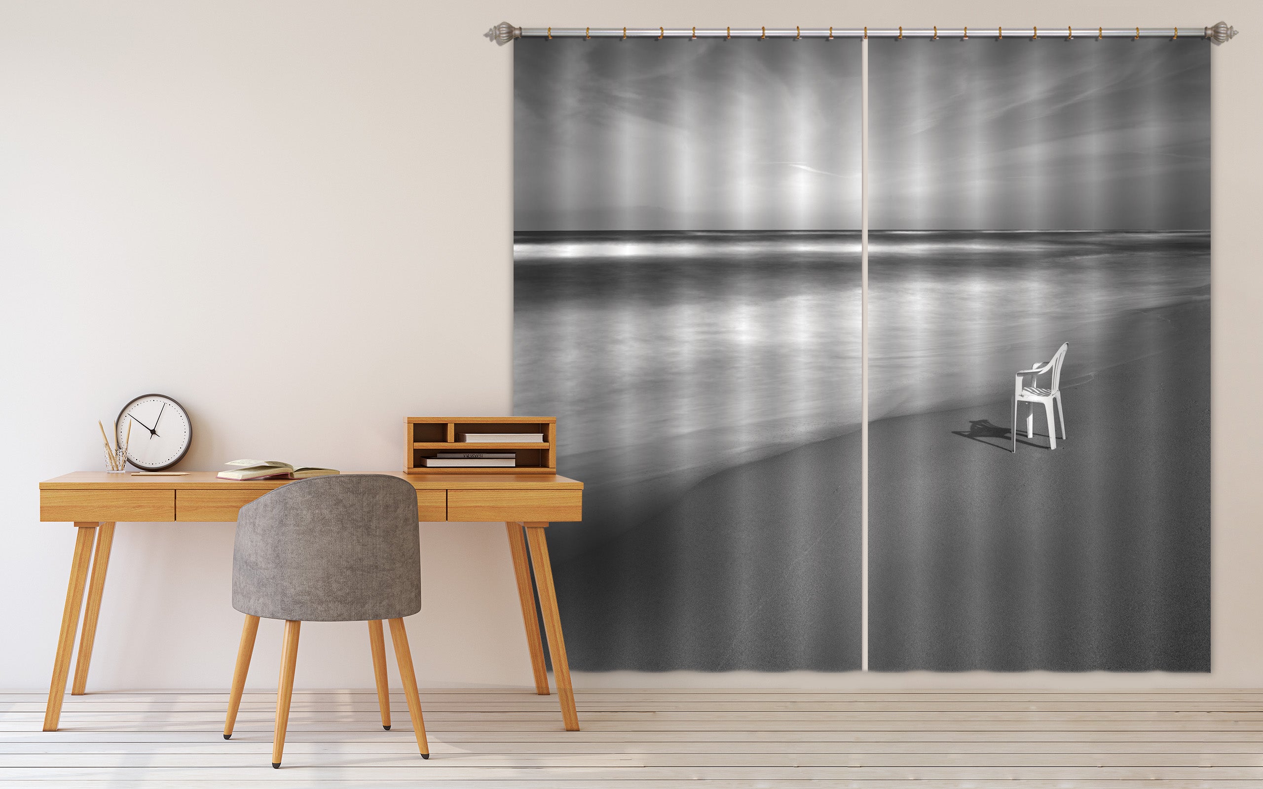 3D White Bench 083 Marco Carmassi Curtain Curtains Drapes