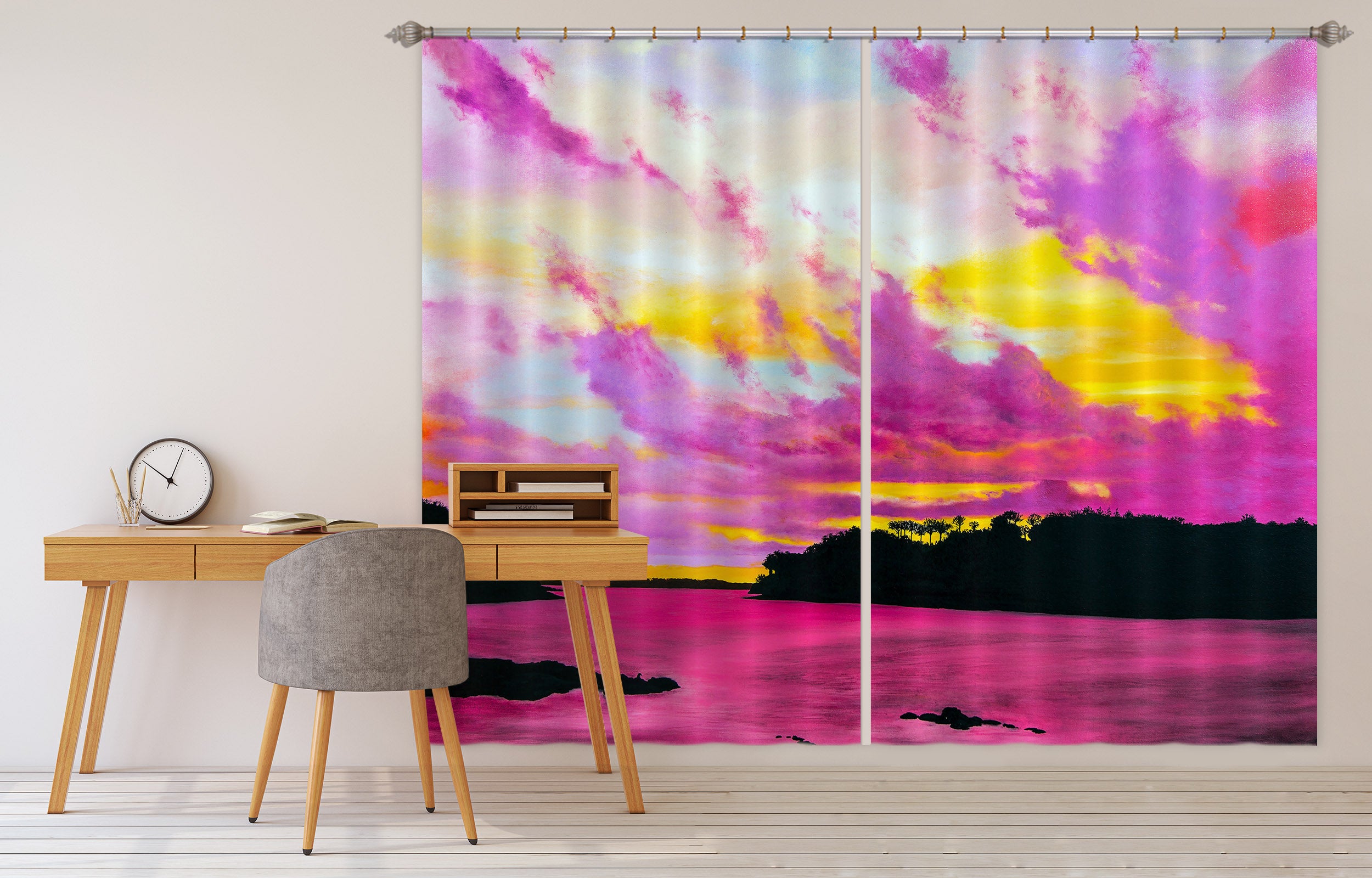 3D Pink Clouds 11017 Matthew Holden Bates Curtain Curtains Drapes