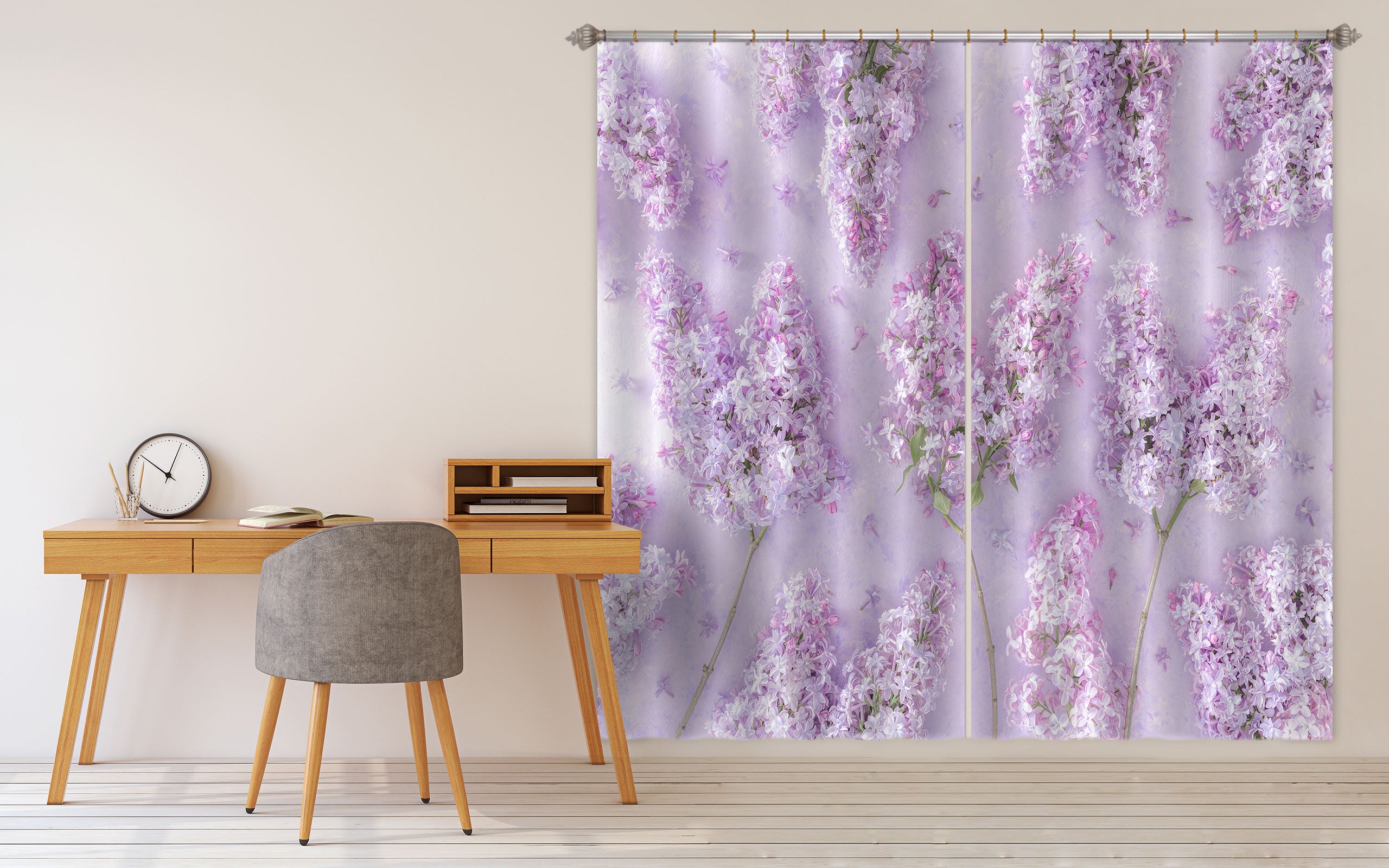 3D Pink Hyacinth 6545 Assaf Frank Curtain Curtains Drapes