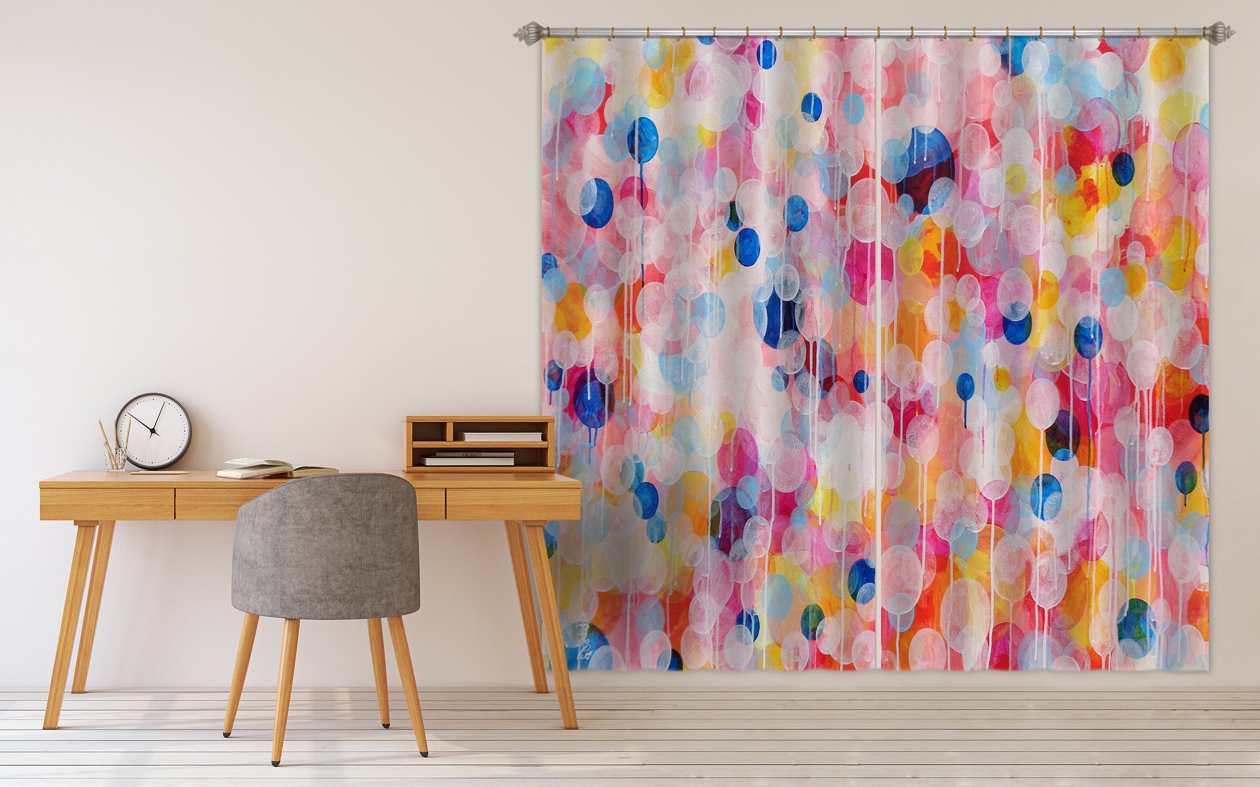 3D Watercolor Balloons 2378 Misako Chida Curtain Curtains Drapes