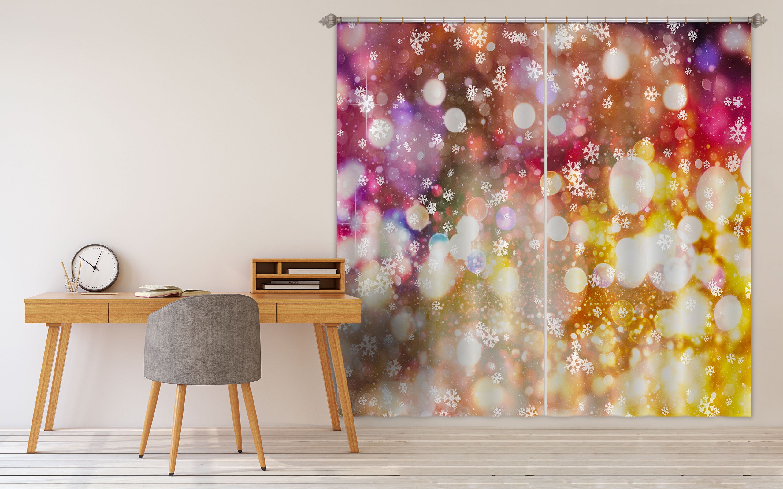 3D Snowflake Aperture 53109 Christmas Curtains Drapes Xmas