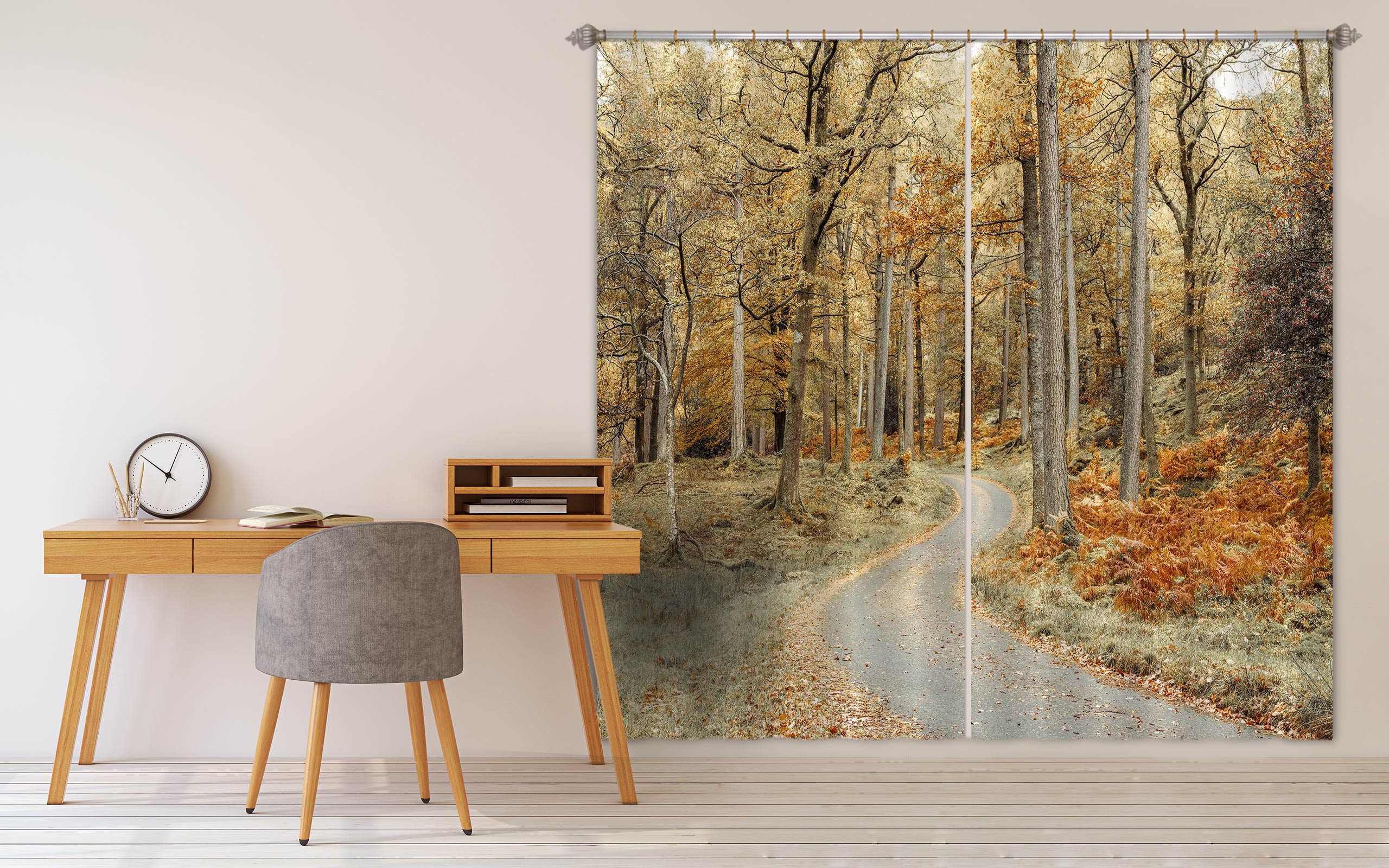 3D Forest Road 067 Assaf Frank Curtain Curtains Drapes