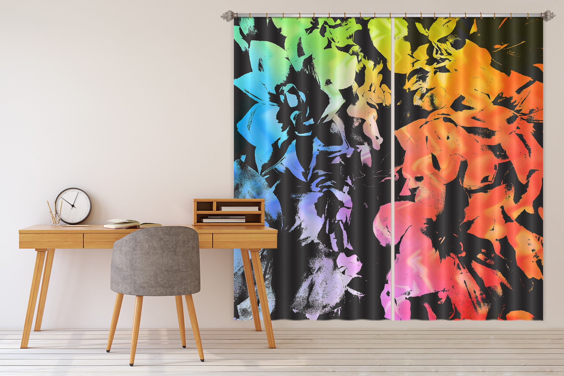 3D Colored Flower 19181 Shandra Smith Curtain Curtains Drapes