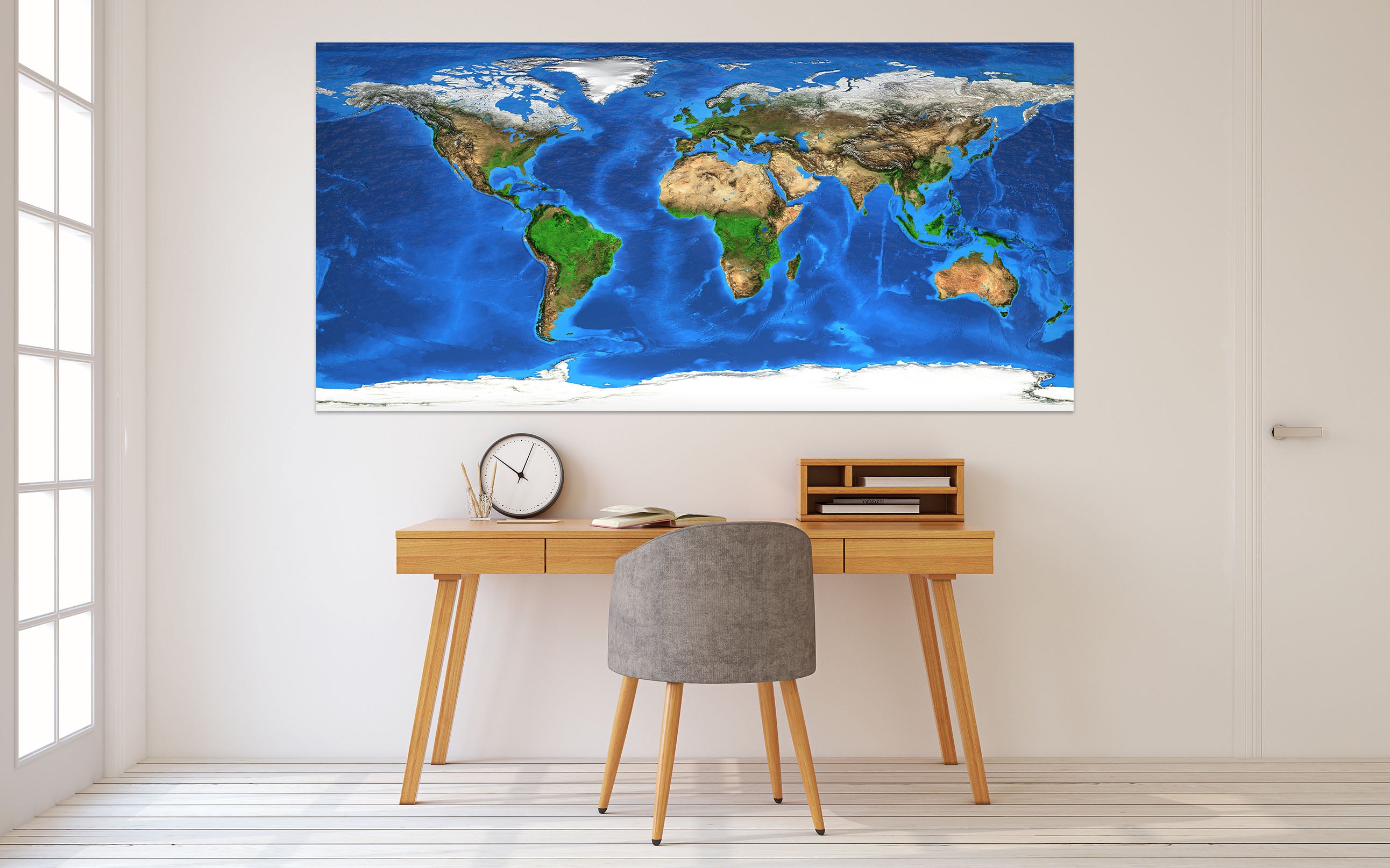3D Green Island 238 World Map Wall Sticker
