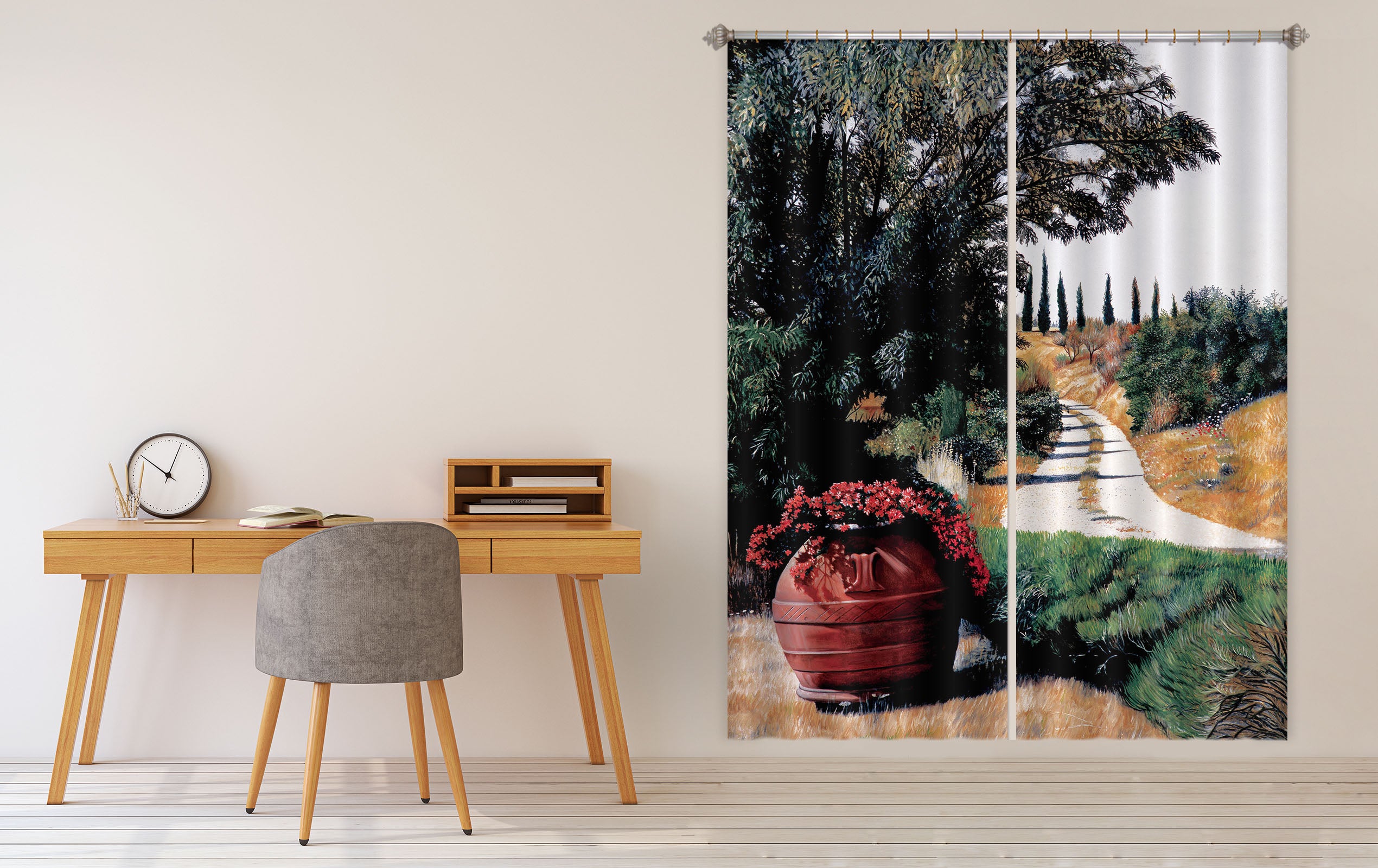 3D Trees Path 11029 Matthew Holden Bates Curtain Curtains Drapes