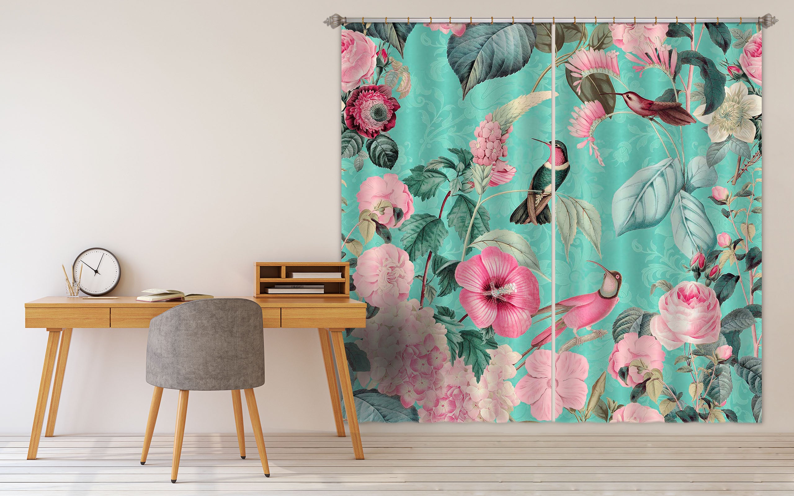 3D Flowers And Birds 060 Andrea haase Curtain Curtains Drapes