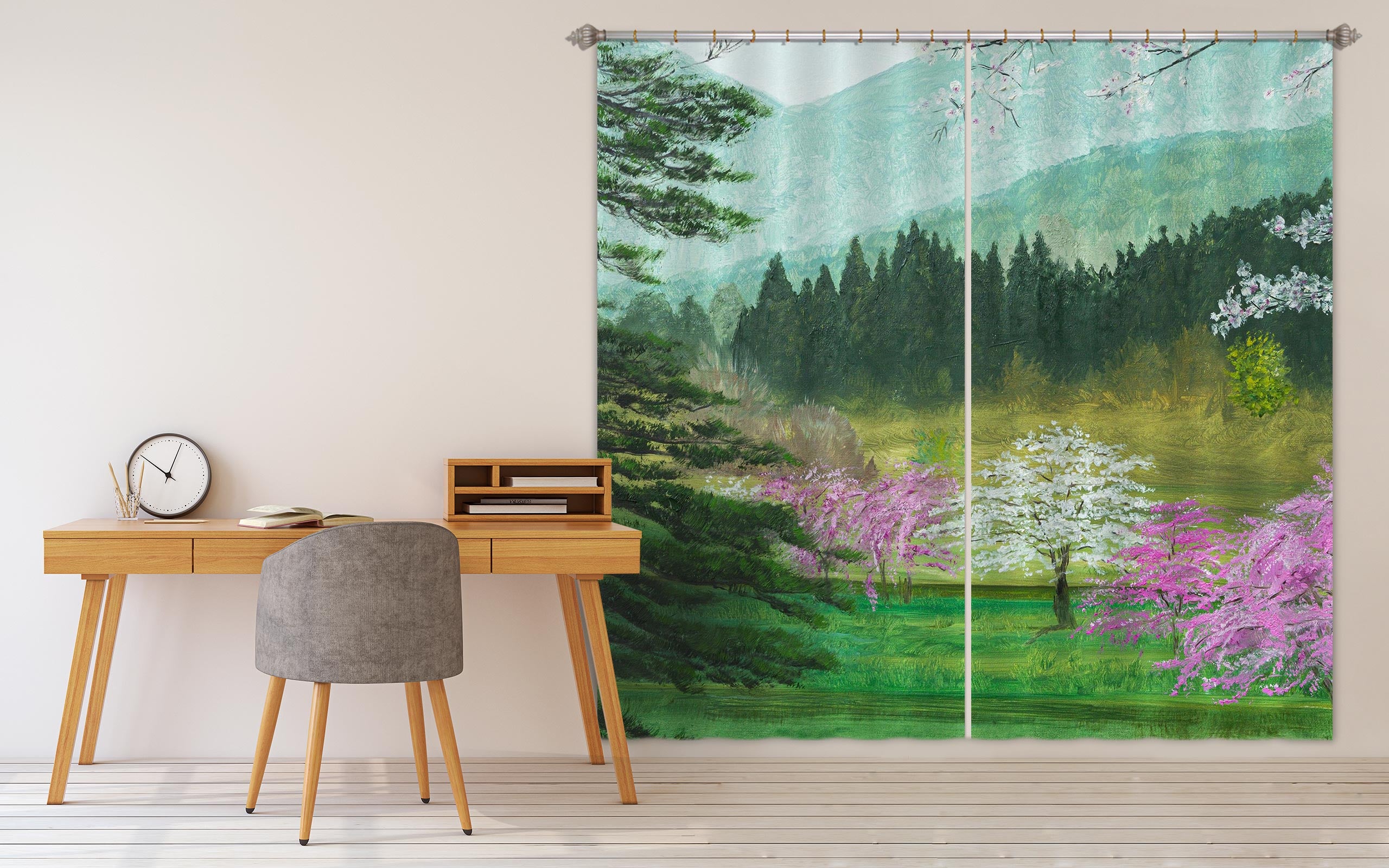 3D Woods Mountains 1723 Marina Zotova Curtain Curtains Drapes