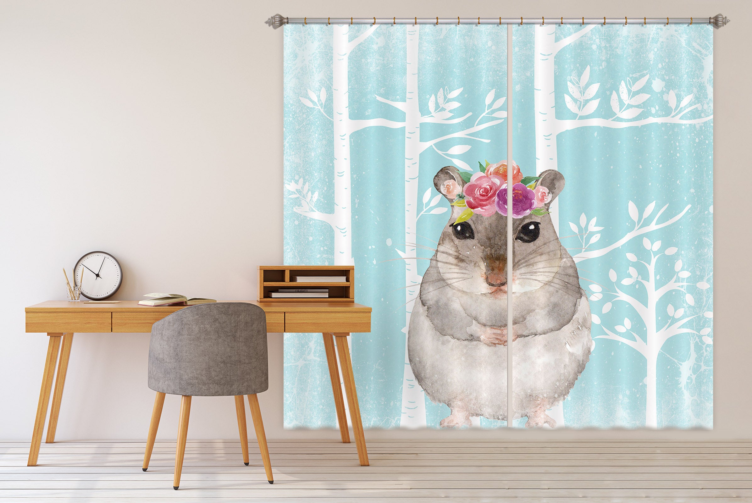 3D Cute Squirrel 165 Uta Naumann Curtain Curtains Drapes