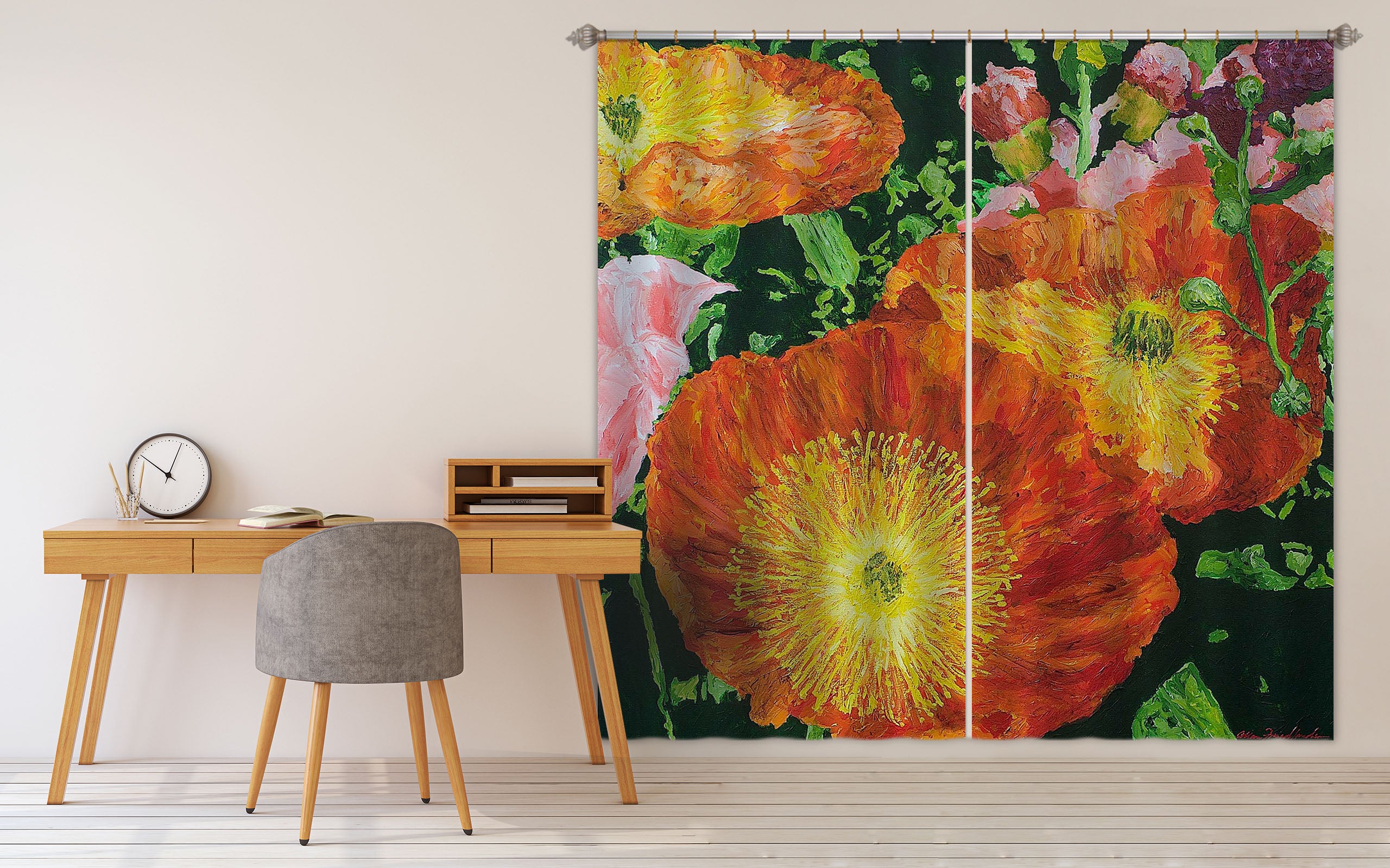 3D Red Petals 166 Allan P. Friedlander Curtain Curtains Drapes