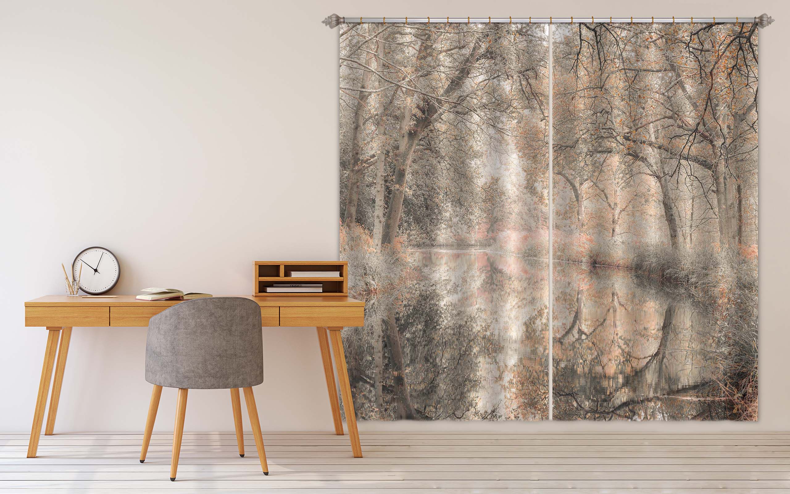3D Creek Forest 6356 Assaf Frank Curtain Curtains Drapes