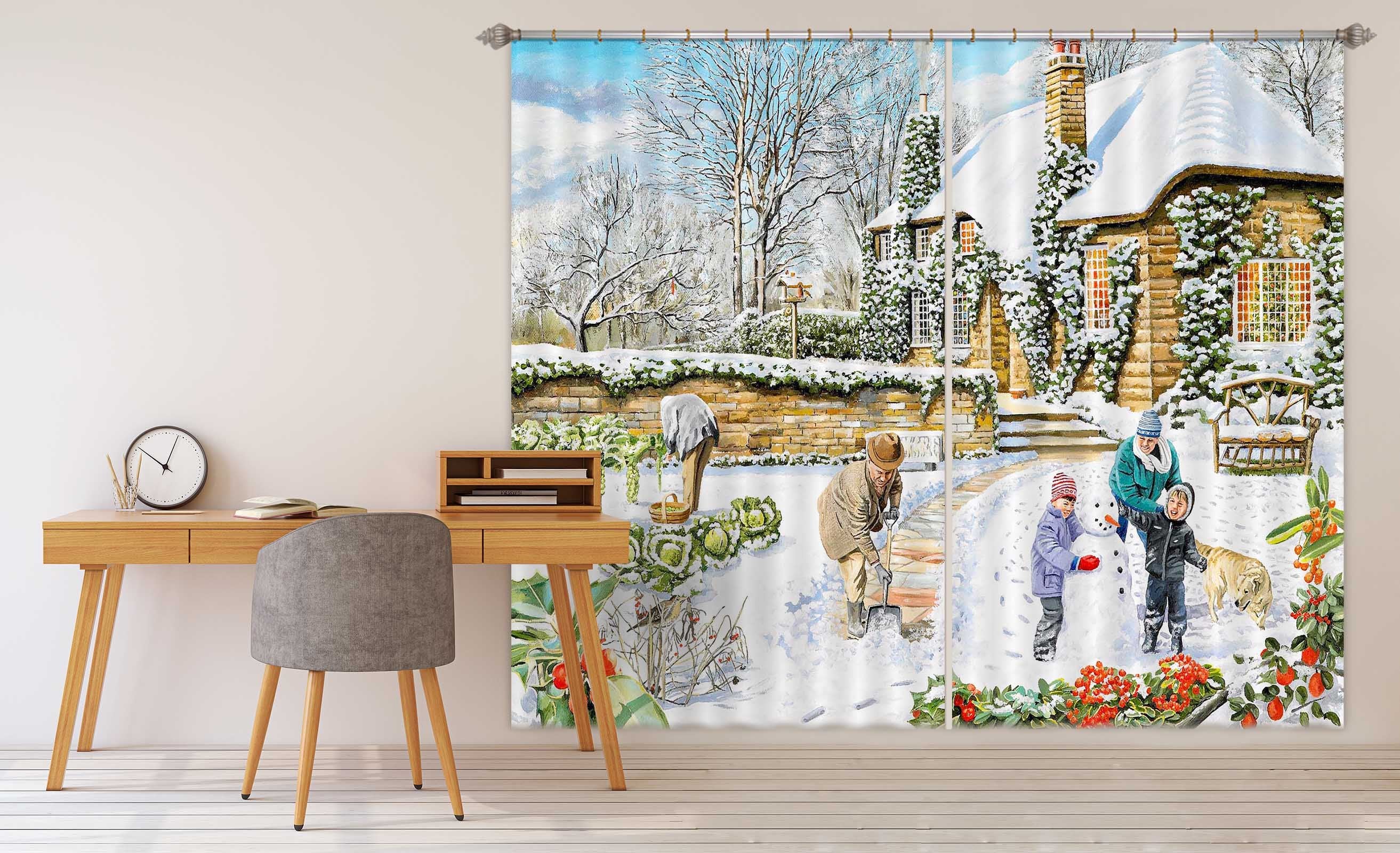 3D A Winter Garden 043 Trevor Mitchell Curtain Curtains Drapes Wallpaper AJ Wallpaper 