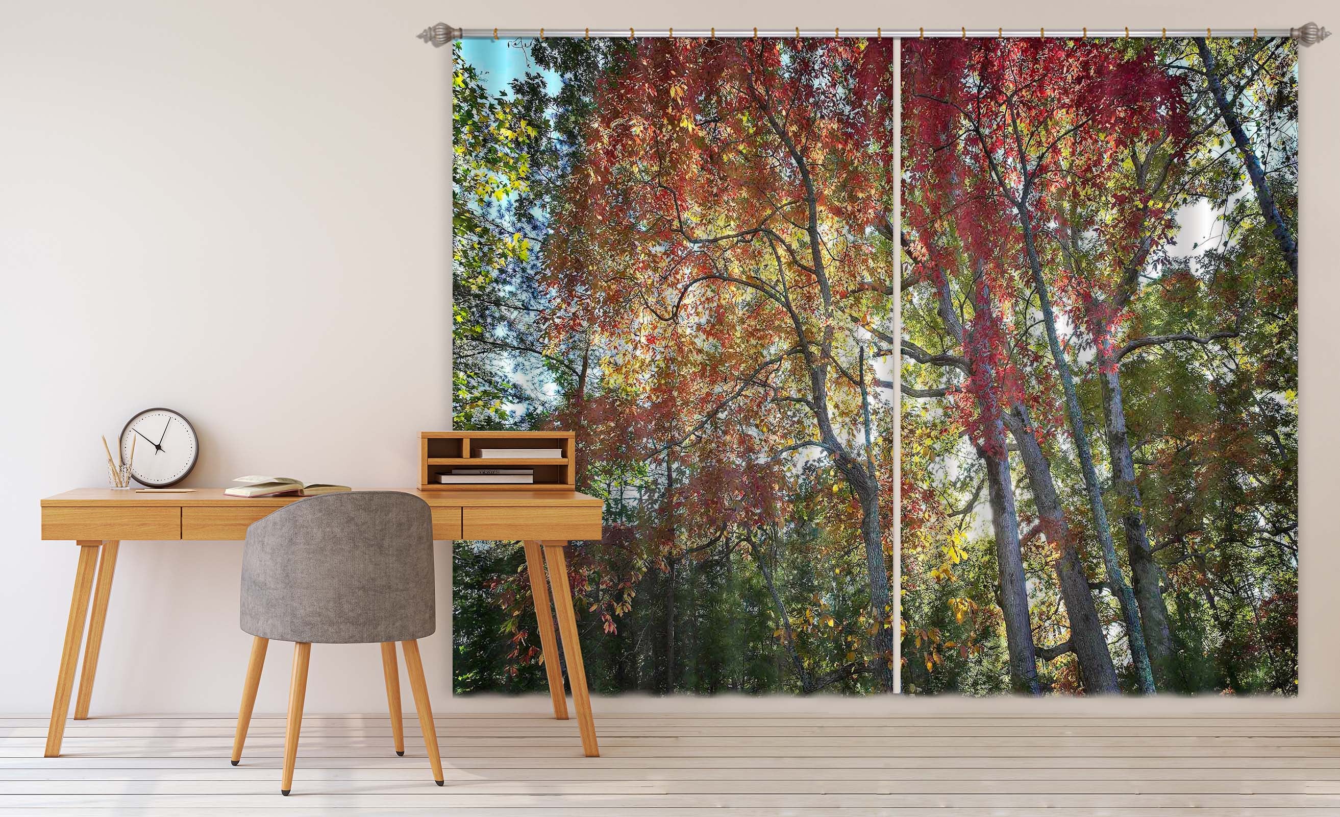 3D Natural Forest 063 Kathy Barefield Curtain Curtains Drapes