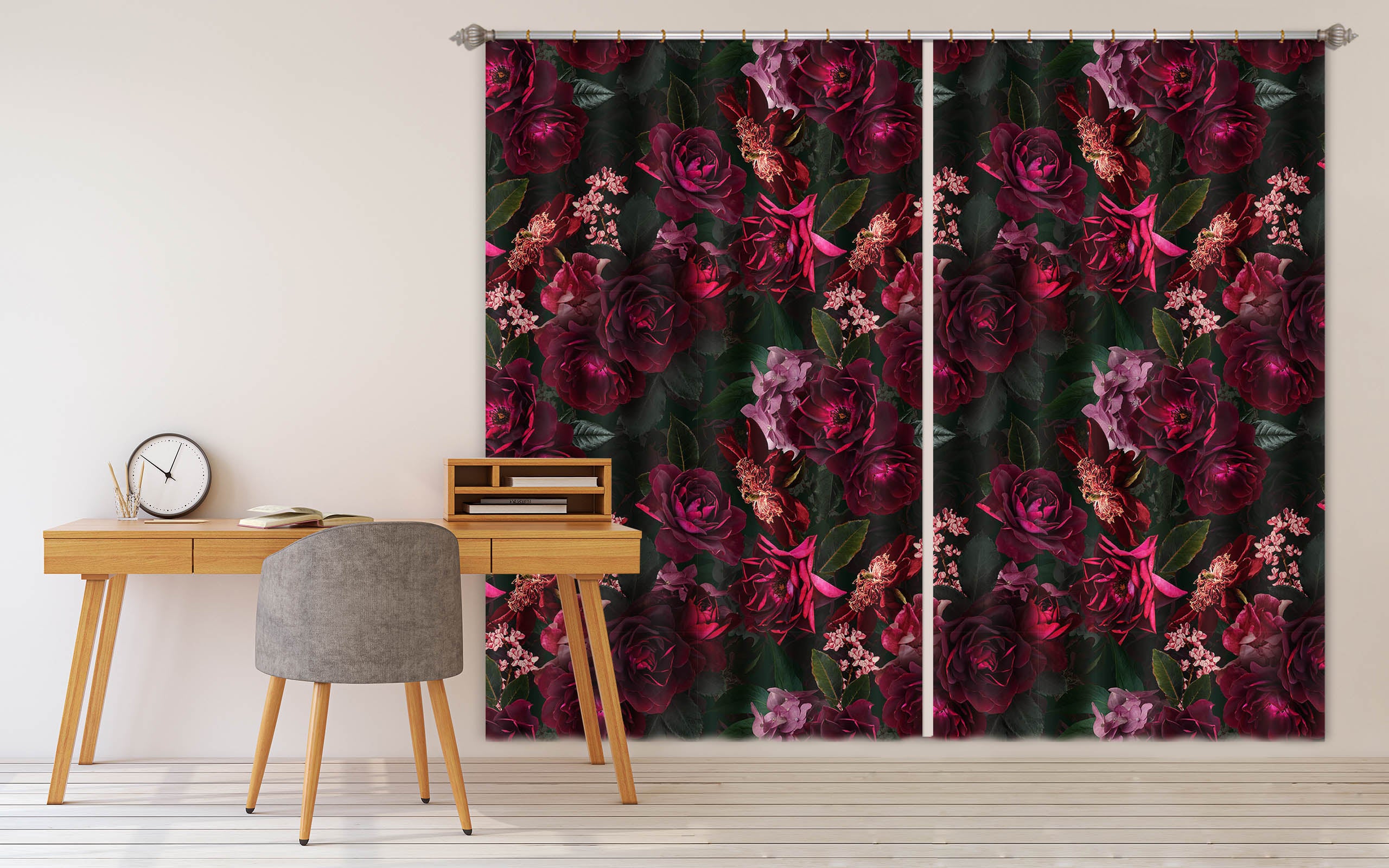3D Painted Flowers 151 Uta Naumann Curtain Curtains Drapes