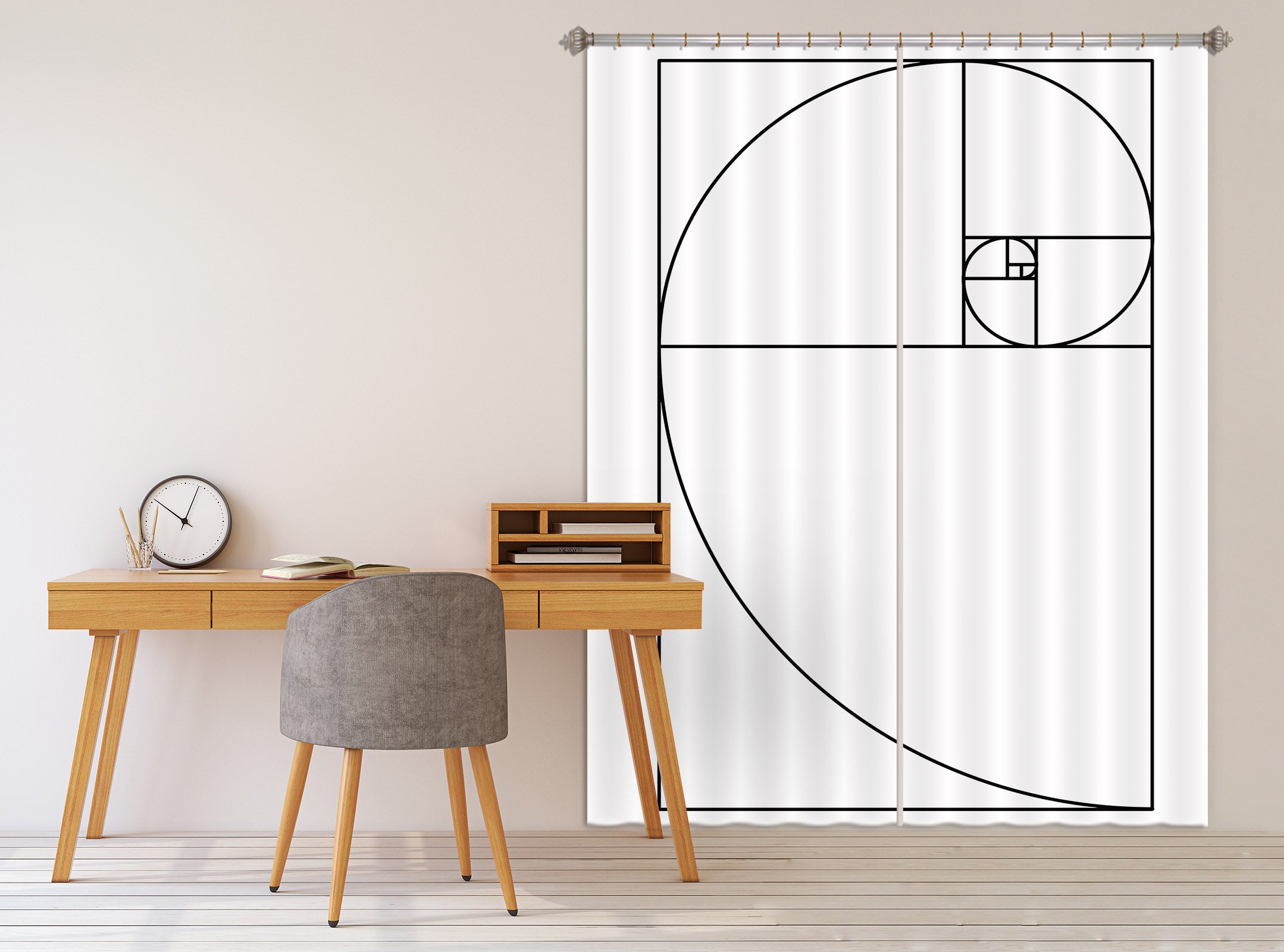 3D Black Lines 1101 Boris Draschoff Curtain Curtains Drapes