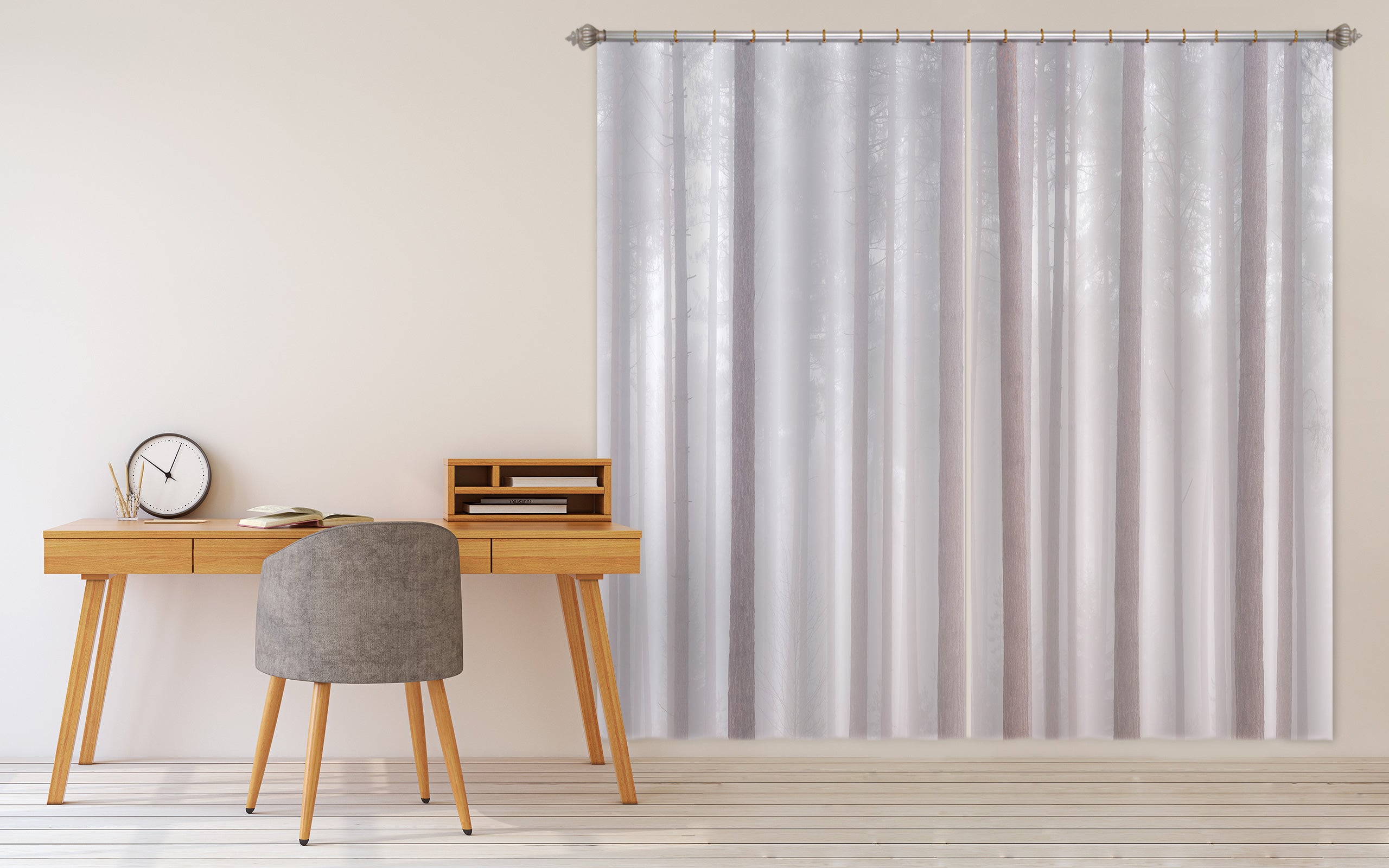 3D Misty Forest 6585 Assaf Frank Curtain Curtains Drapes